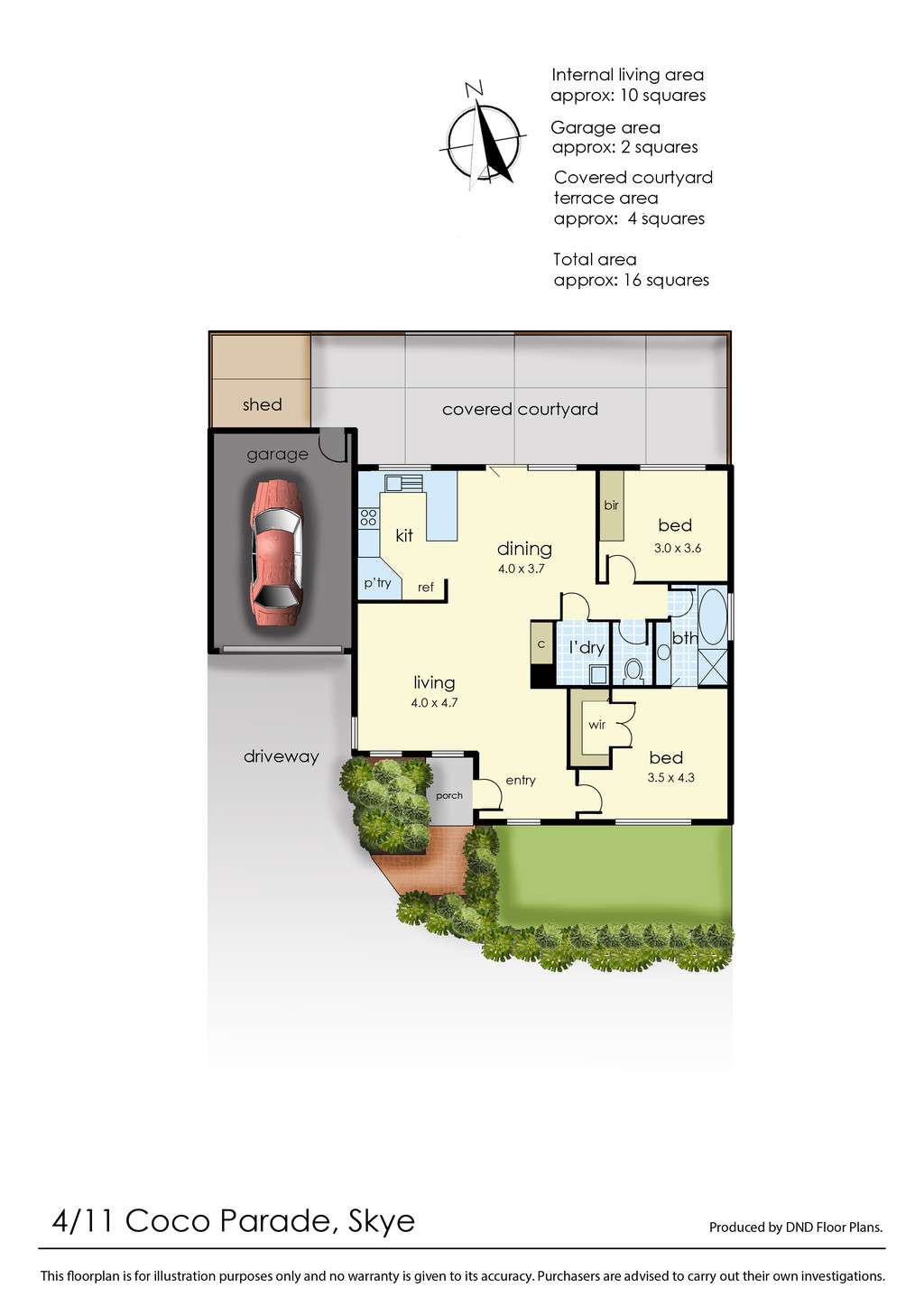 Floorplan of Homely unit listing, 4/11 Coco Parade, Skye VIC 3977
