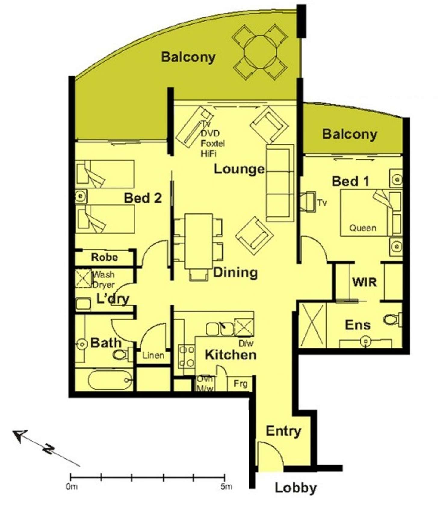 Floorplan of Homely apartment listing, 3144 23 Ferny Avenue, Surfers Paradise QLD 4217