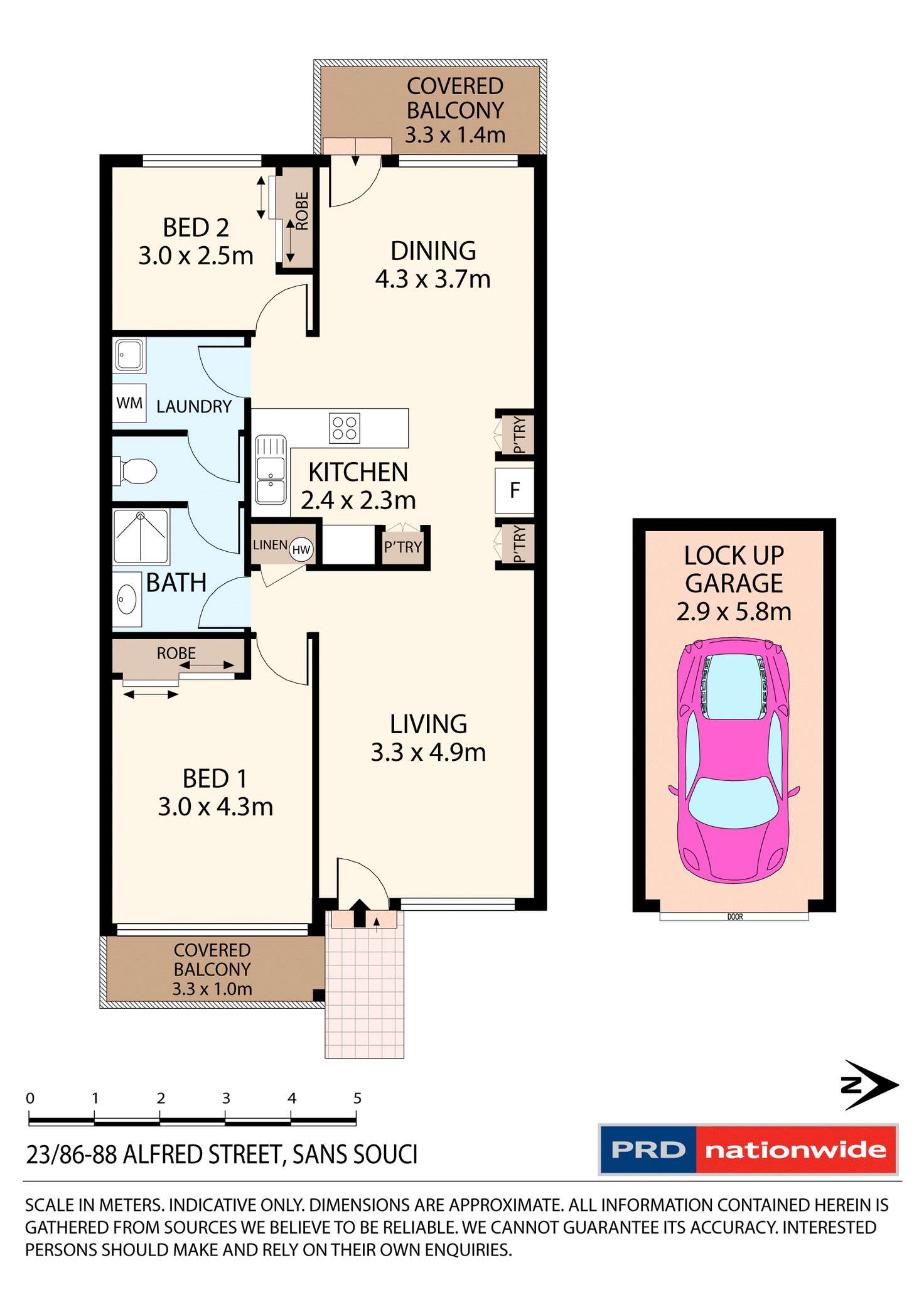 Floorplan of Homely unit listing, 23/86-88 Alfred Street, Sans Souci NSW 2219