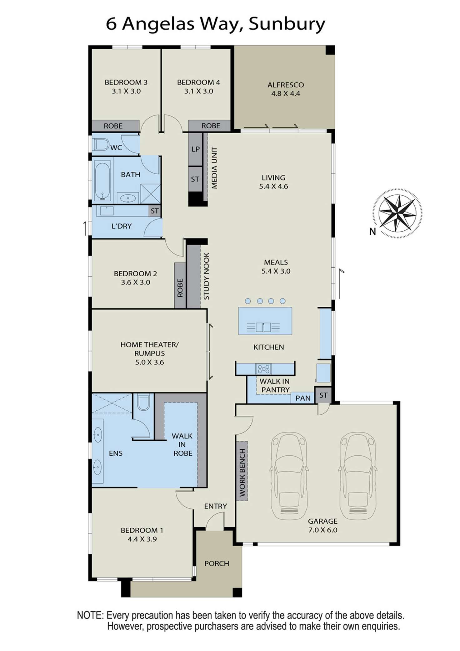 Floorplan of Homely house listing, 6 Angelas Way, Sunbury VIC 3429