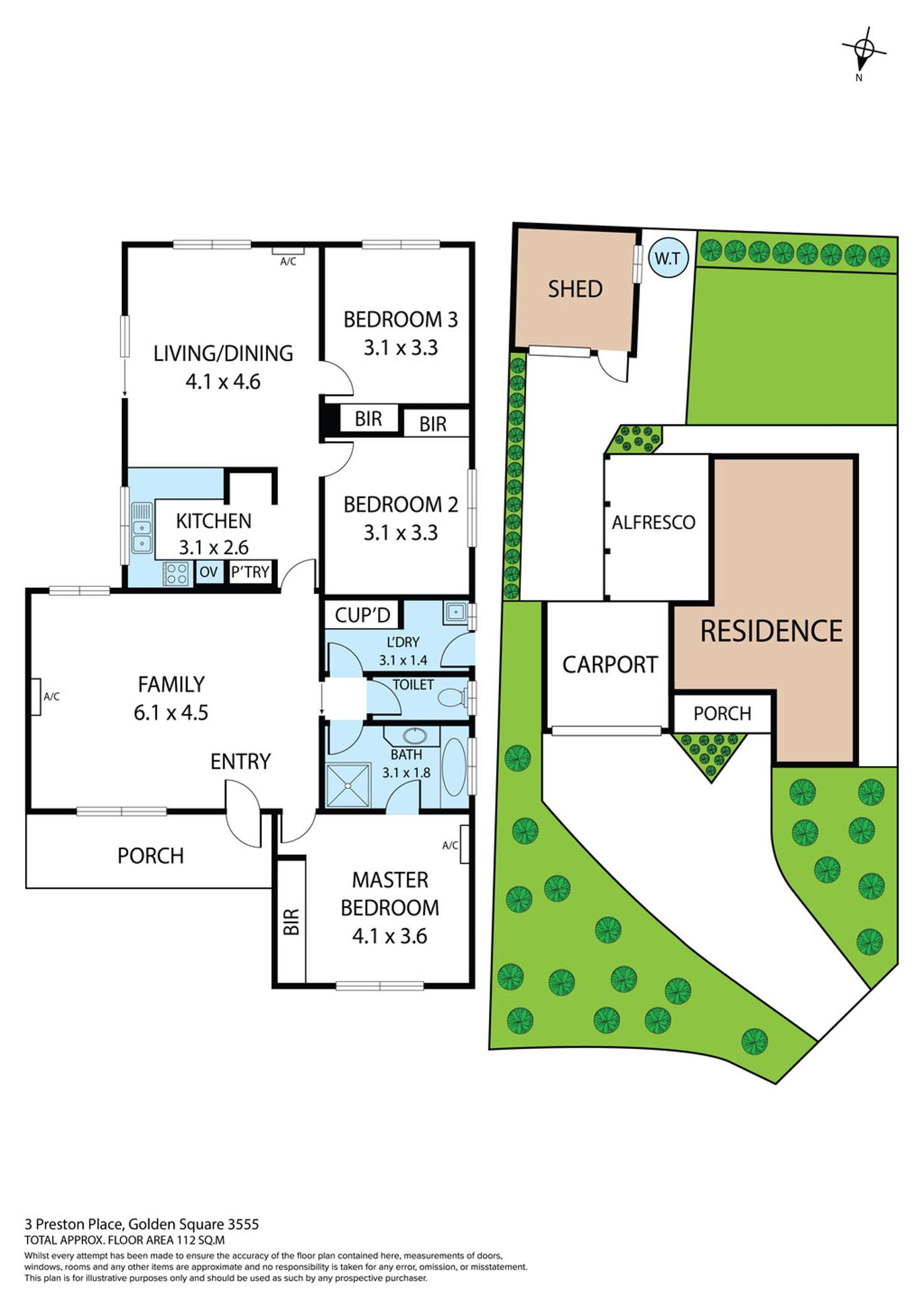 Floorplan of Homely house listing, 3 Preston Place, Golden Square VIC 3555