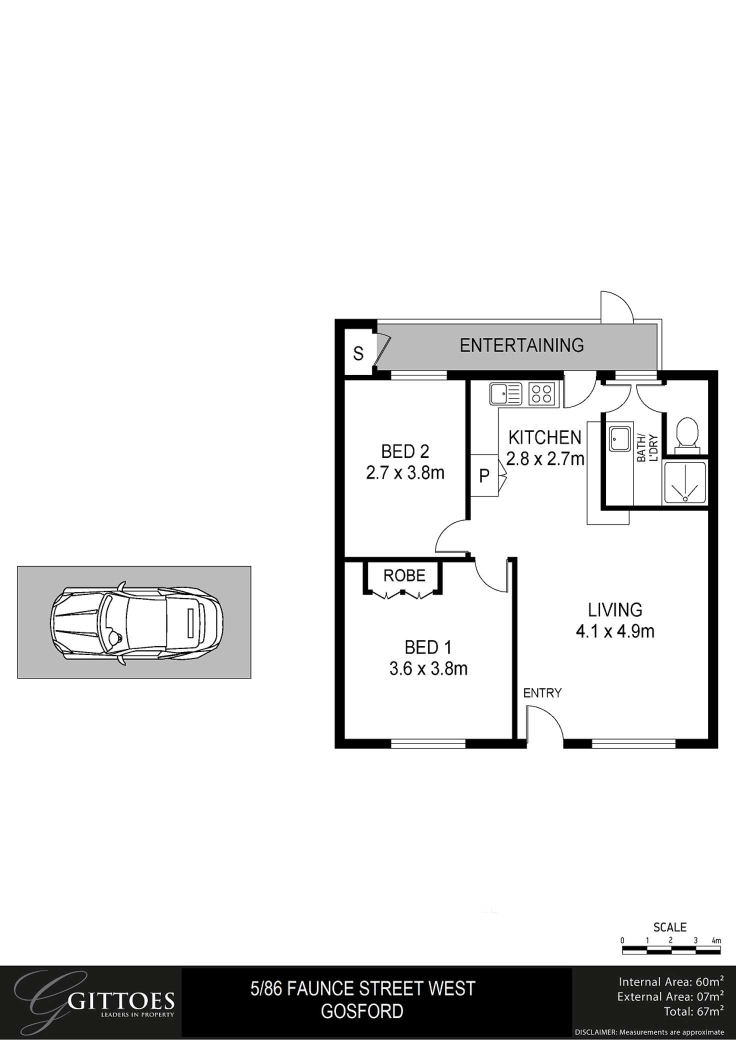 Floorplan of Homely unit listing, 5/86 Faunce Street West, Gosford NSW 2250