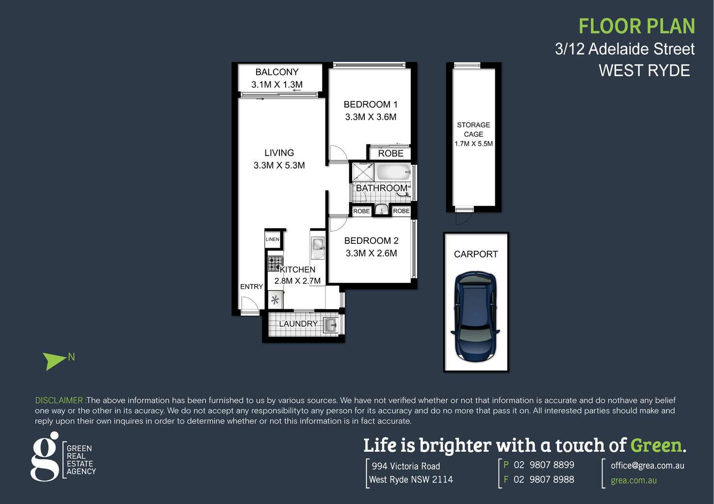Floorplan of Homely unit listing, 3/12 Adelaide Street, West Ryde NSW 2114