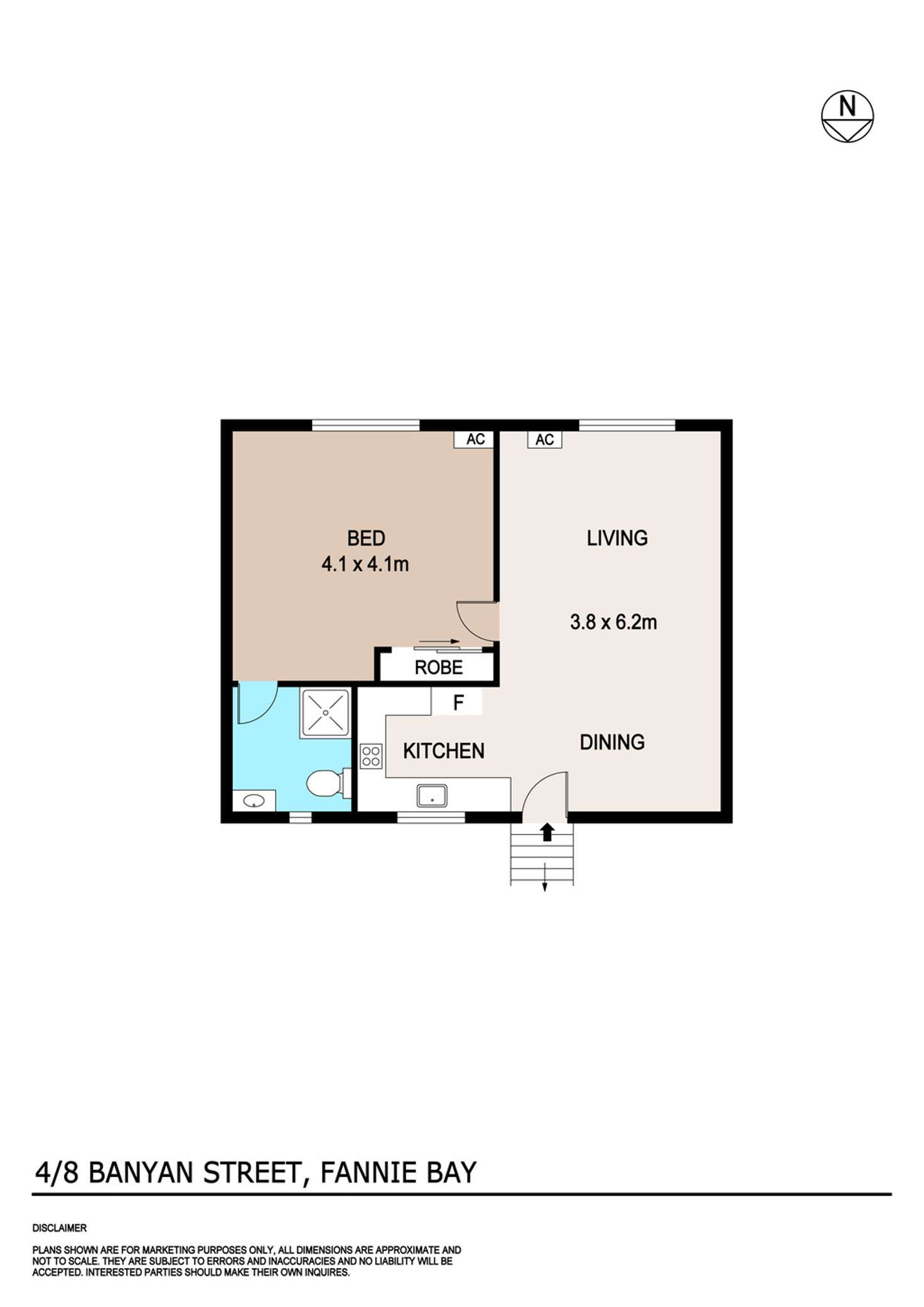 Floorplan of Homely unit listing, 4/8 Banyan Street, Fannie Bay NT 820