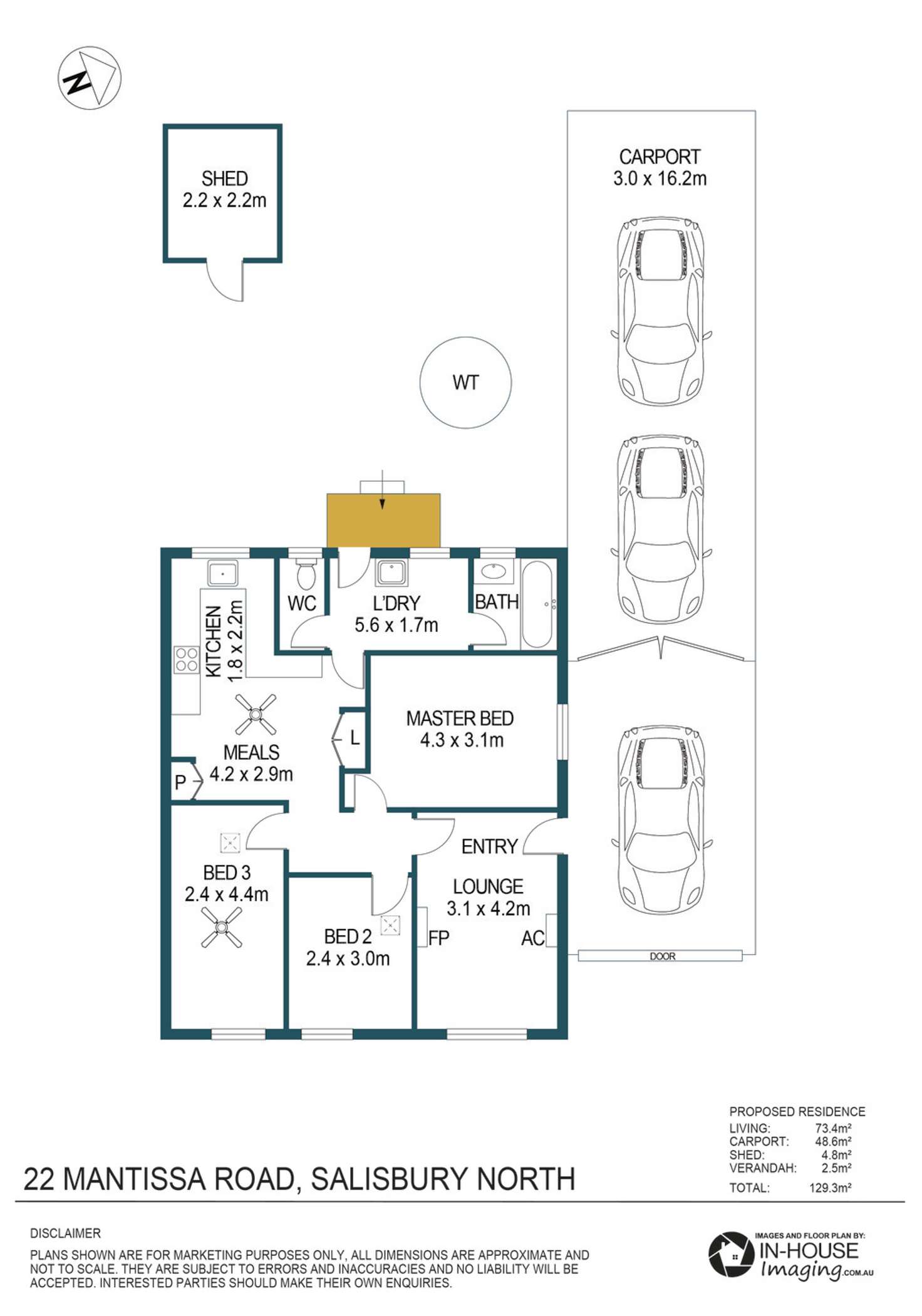 Floorplan of Homely house listing, 22 Mantissa Road, Salisbury North SA 5108