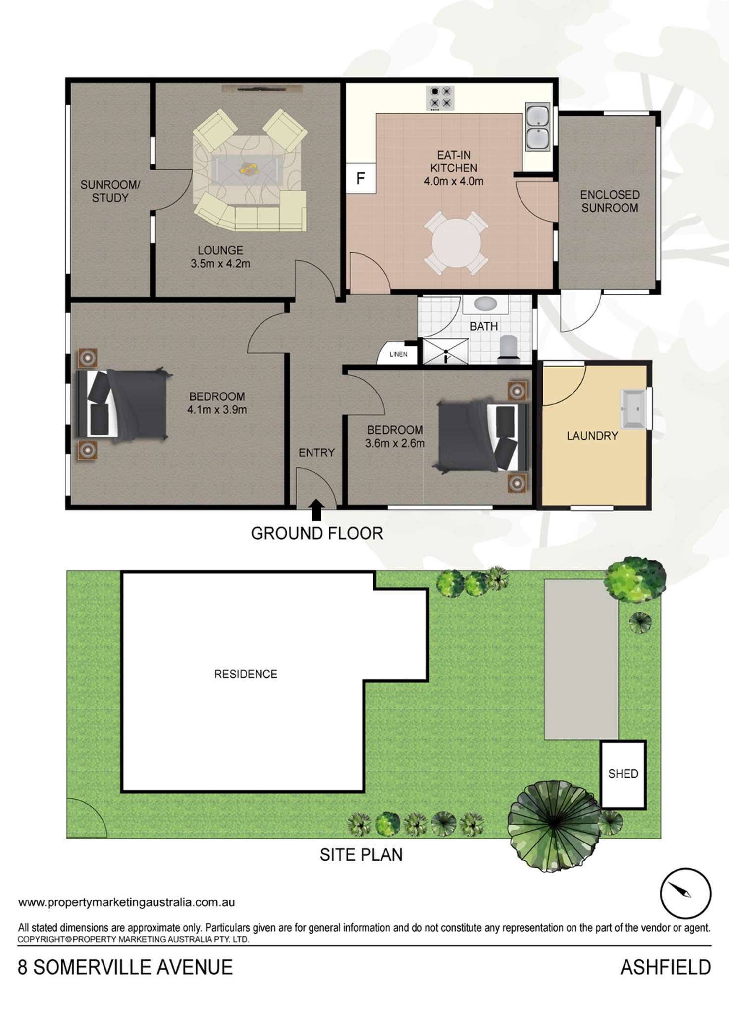 Floorplan of Homely semiDetached listing, 8 Somerville Avenue, Ashfield NSW 2131