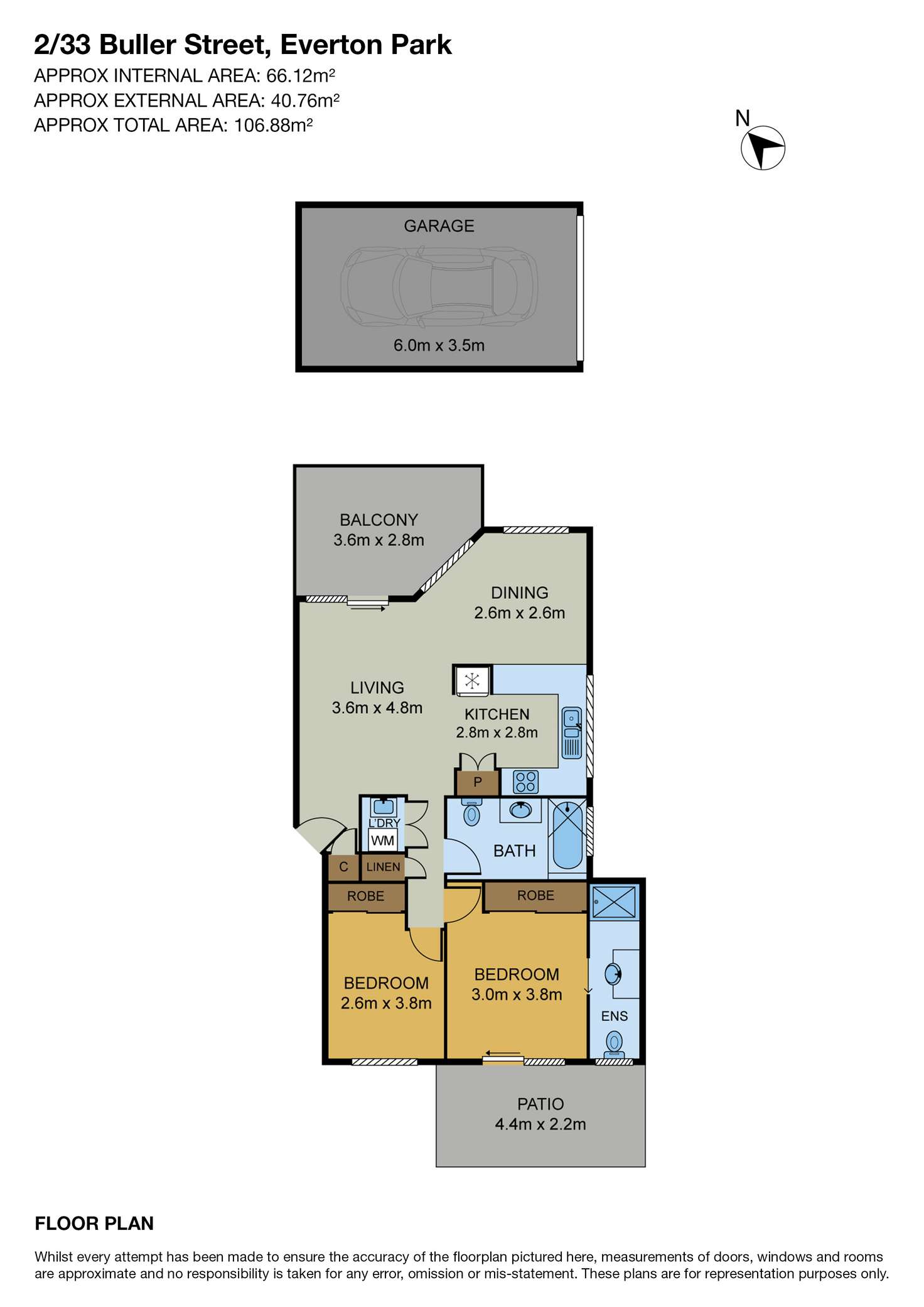 Floorplan of Homely unit listing, 2/33 Buller Street, Everton Park QLD 4053