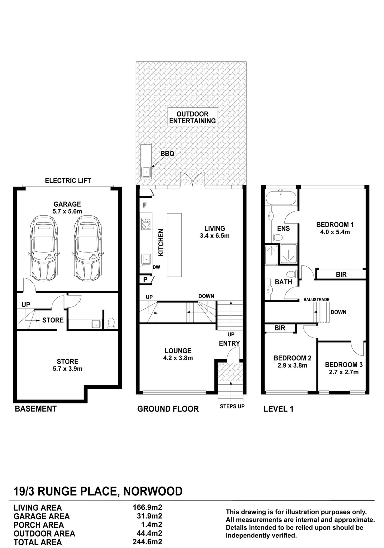 Floorplan of Homely townhouse listing, 19/3 Runge Place, Norwood SA 5067