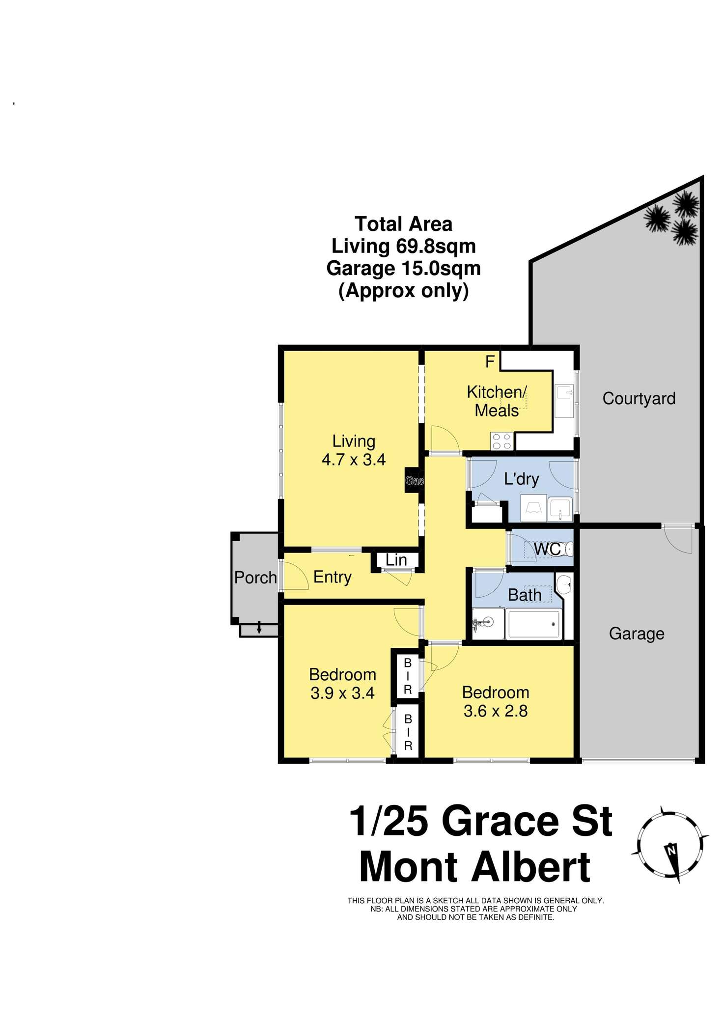 Floorplan of Homely unit listing, 1/25 Grace Street, Mont Albert VIC 3127