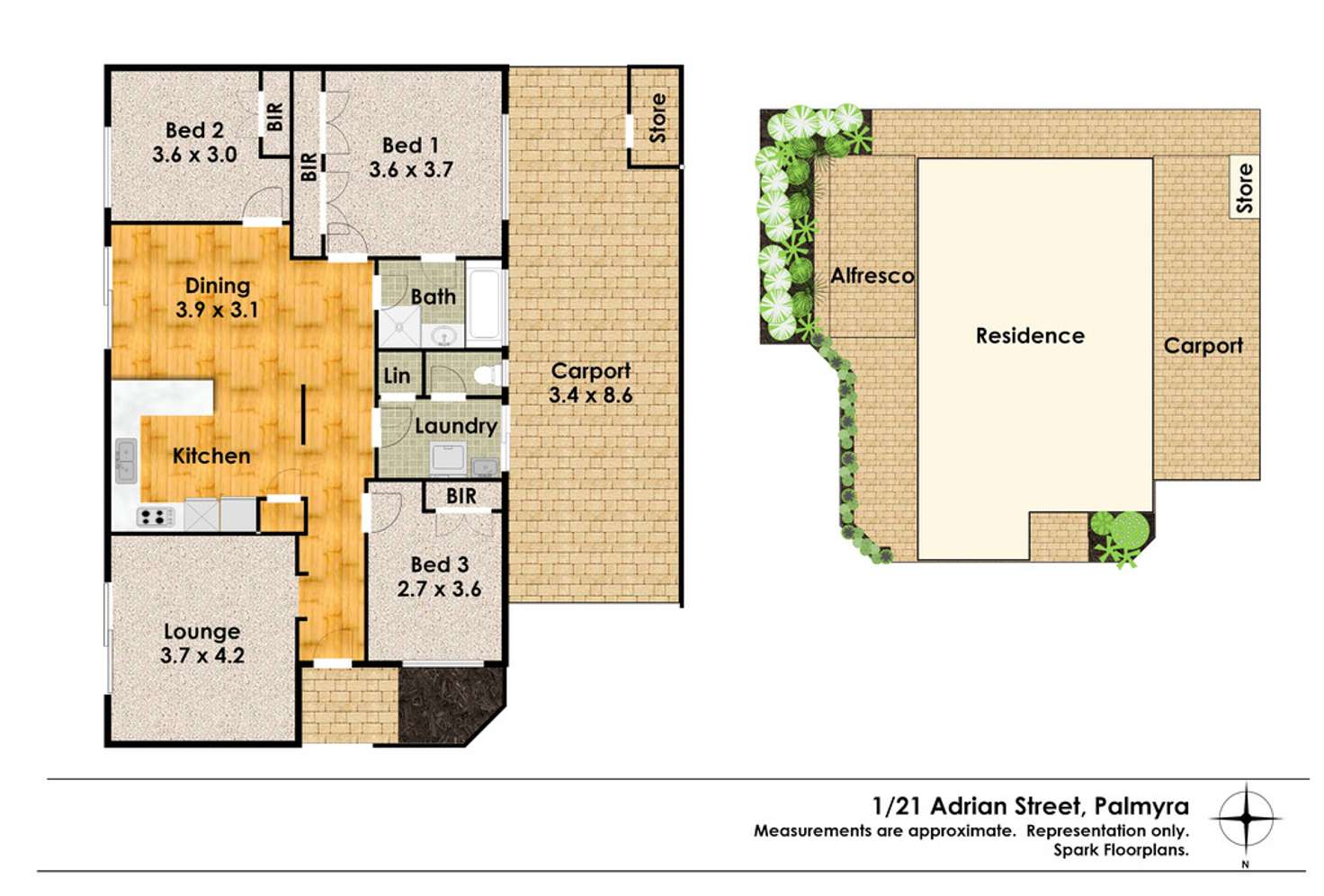 Floorplan of Homely house listing, 1/21 Adrian Street, Palmyra WA 6157
