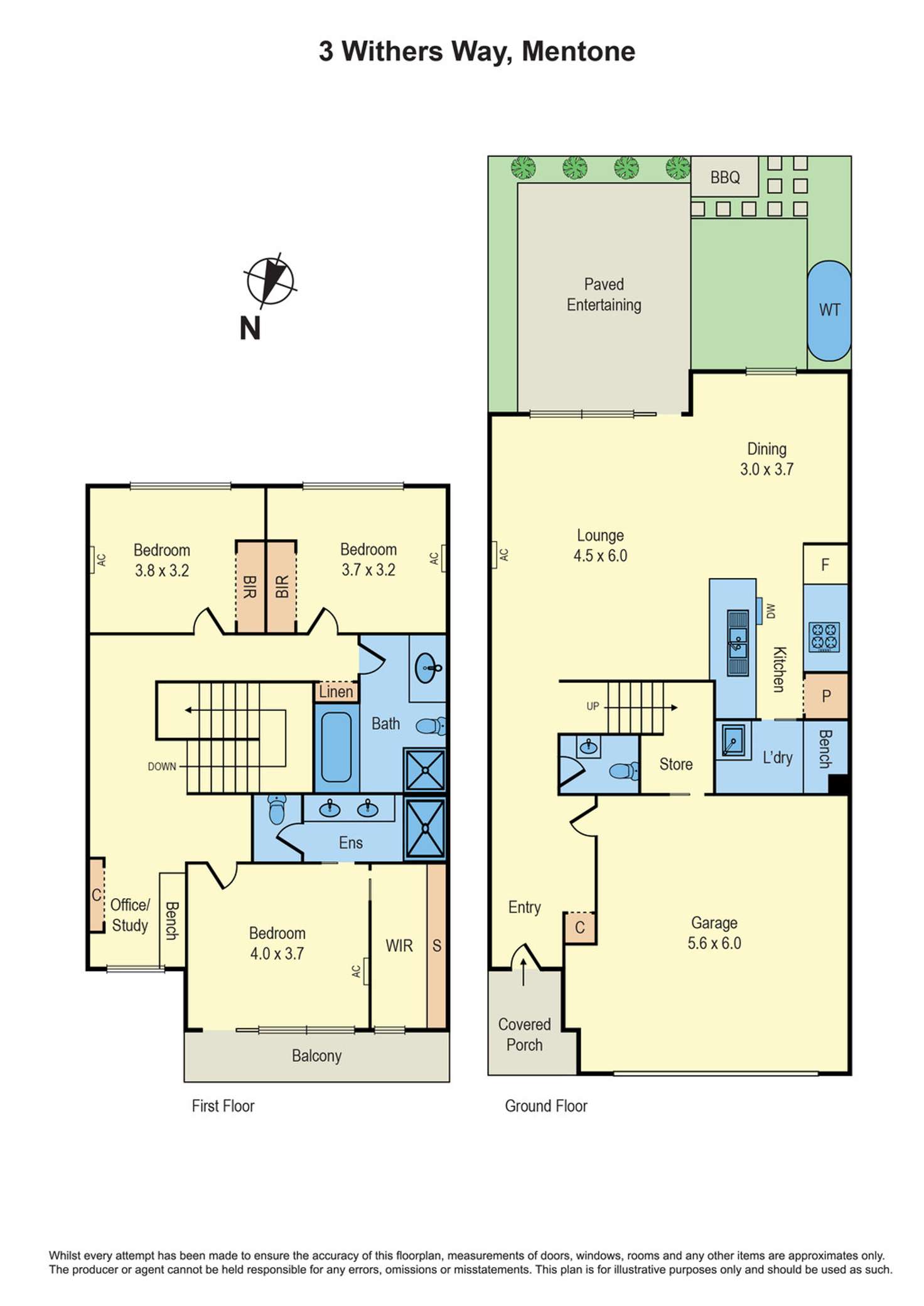 Floorplan of Homely townhouse listing, 3 Withers Way, Mentone VIC 3194