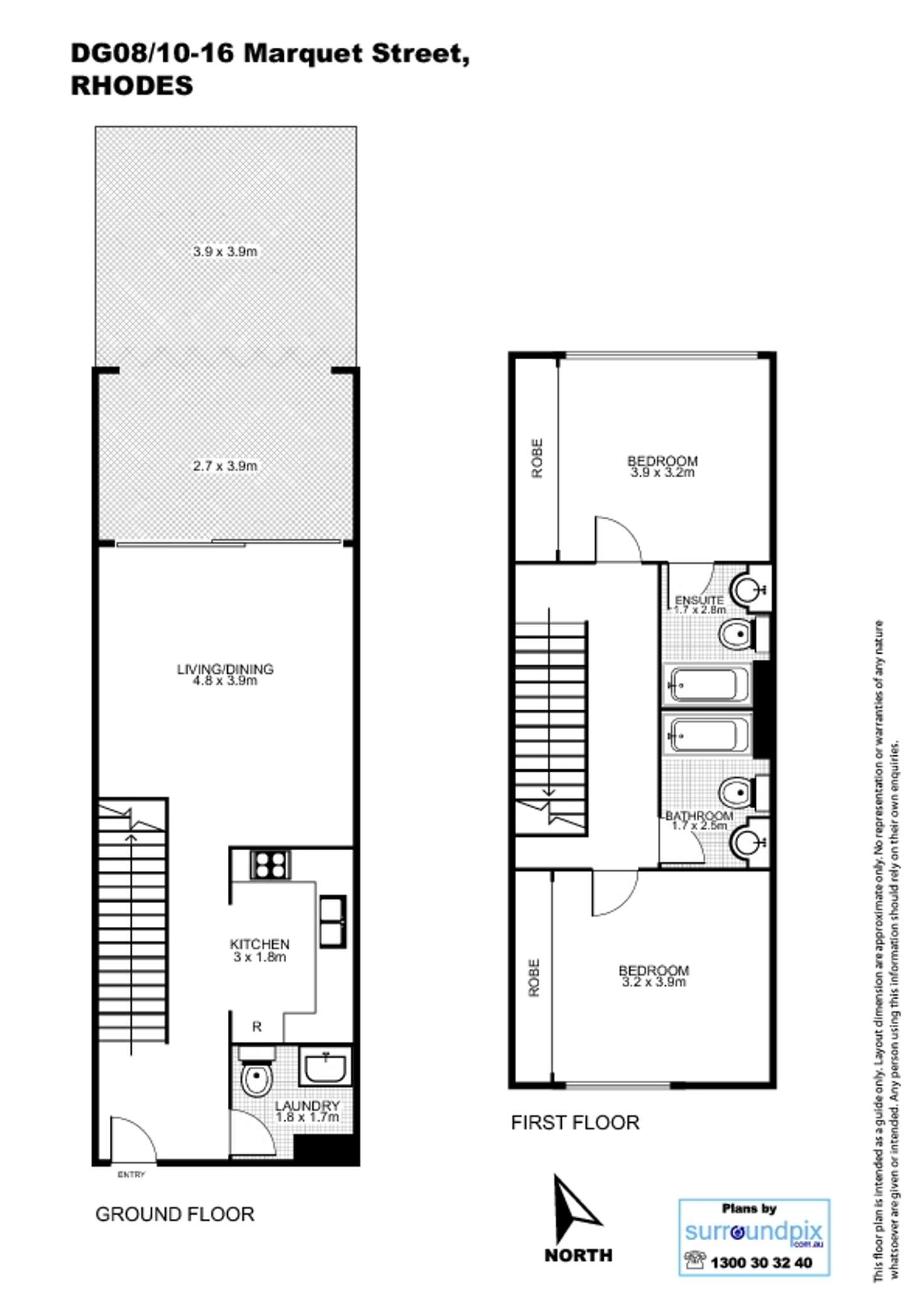 Floorplan of Homely unit listing, DG08 10-16 Marquet Street, Rhodes NSW 2138
