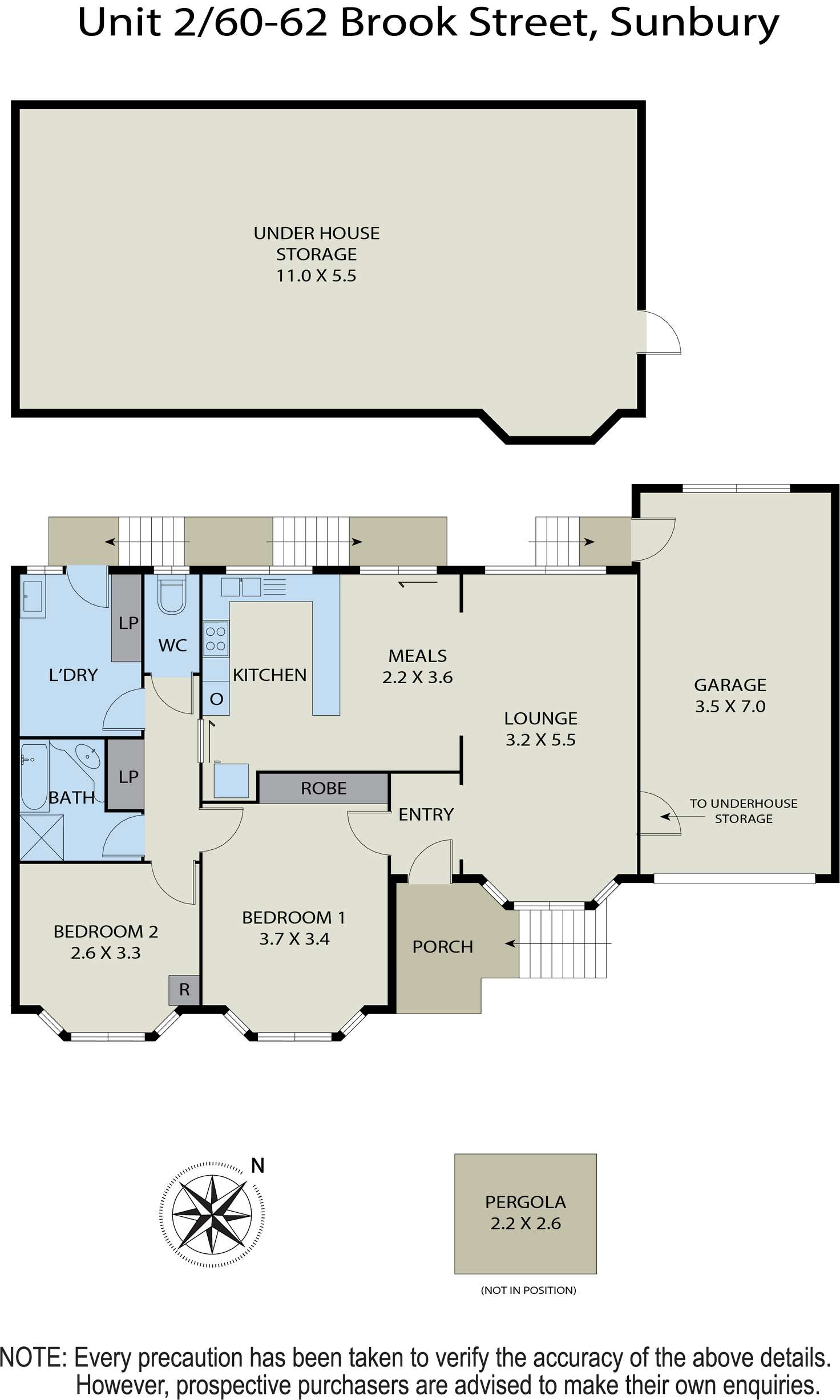 Floorplan of Homely unit listing, Unit 2/60-62 Brook Street, Sunbury VIC 3429