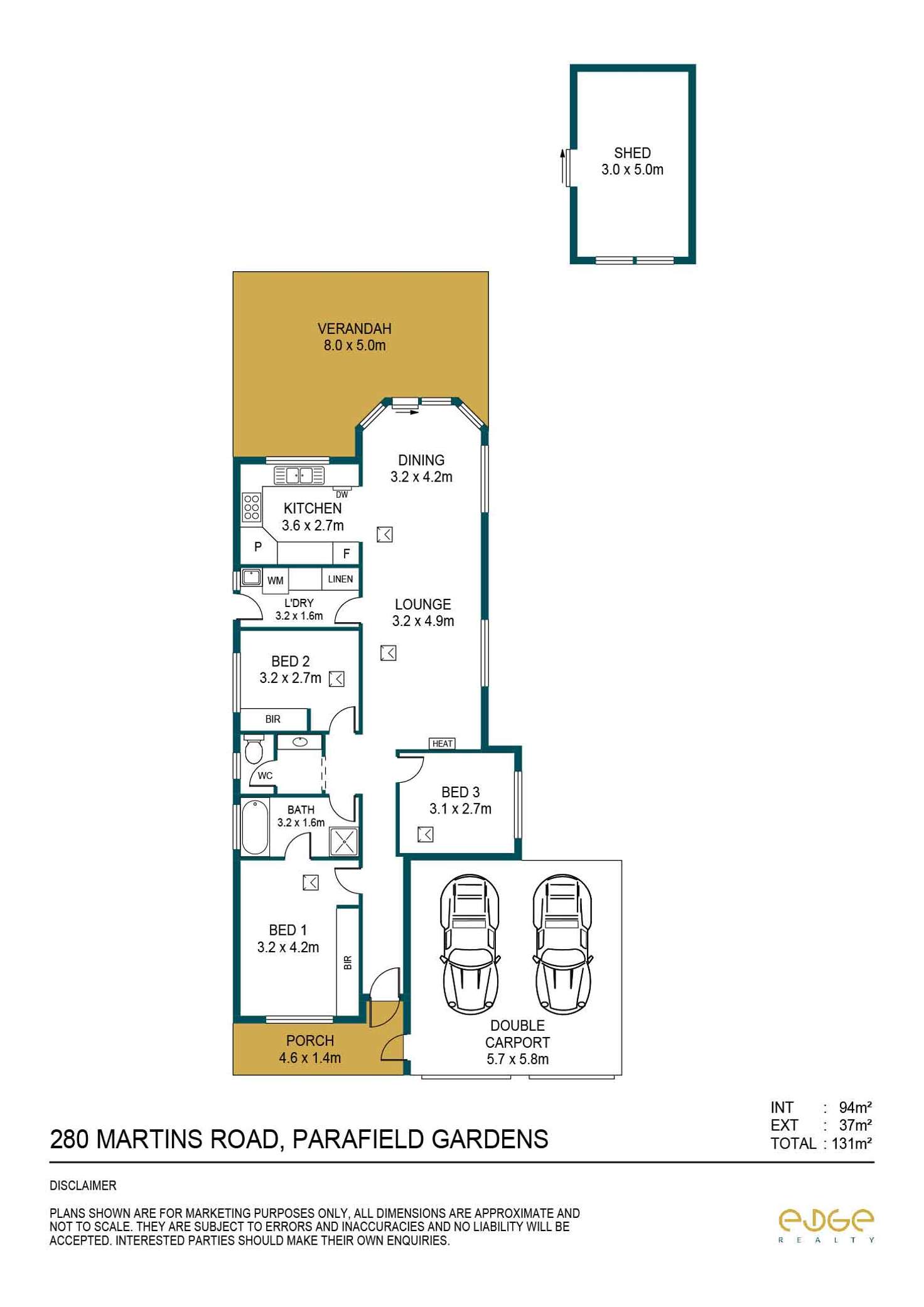 Floorplan of Homely house listing, 280 Martins Road, Parafield Gardens SA 5107