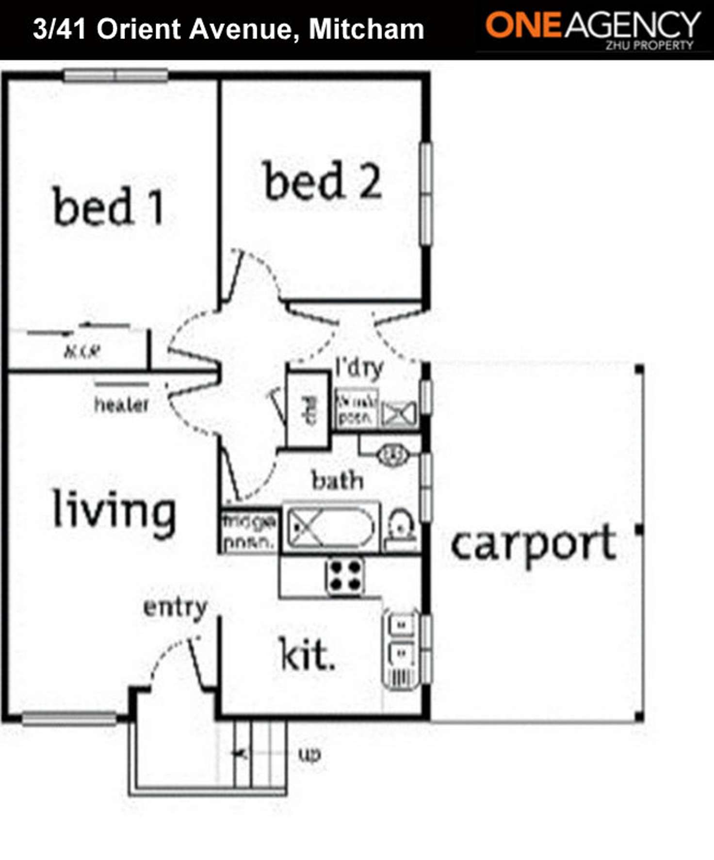 Floorplan of Homely unit listing, 3/41 Orient Avenue, Mitcham VIC 3132