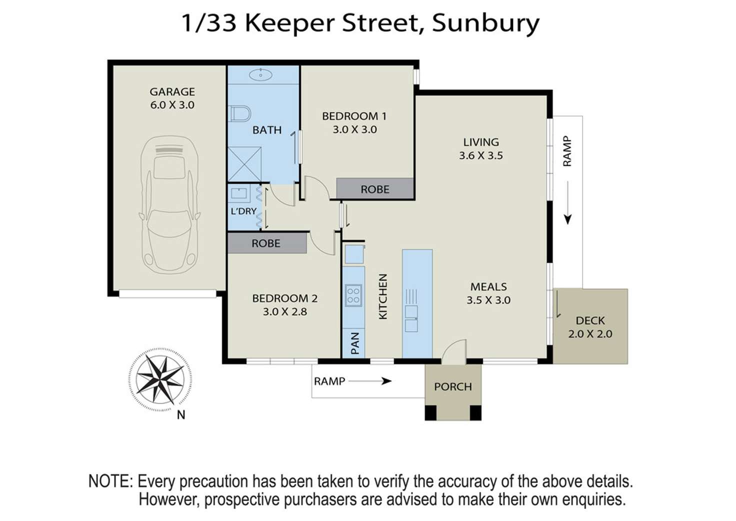 Floorplan of Homely unit listing, Unit 1/33 Keeper Street, Sunbury VIC 3429