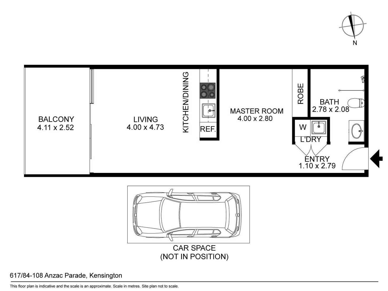 Floorplan of Homely apartment listing, 617/84-108 Anzac Parade, Kensington NSW 2033