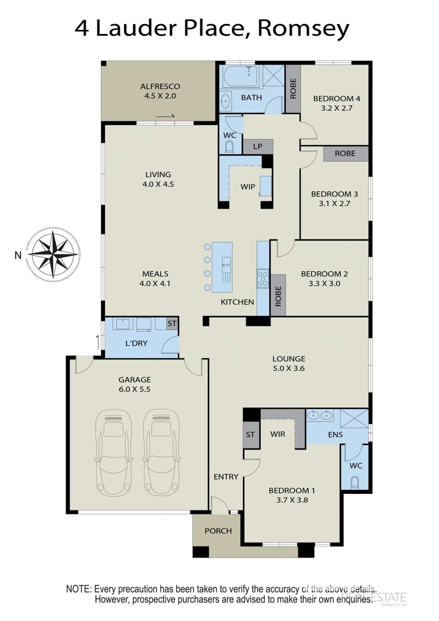 Floorplan of Homely house listing, 4 Lauder Place, Romsey VIC 3434