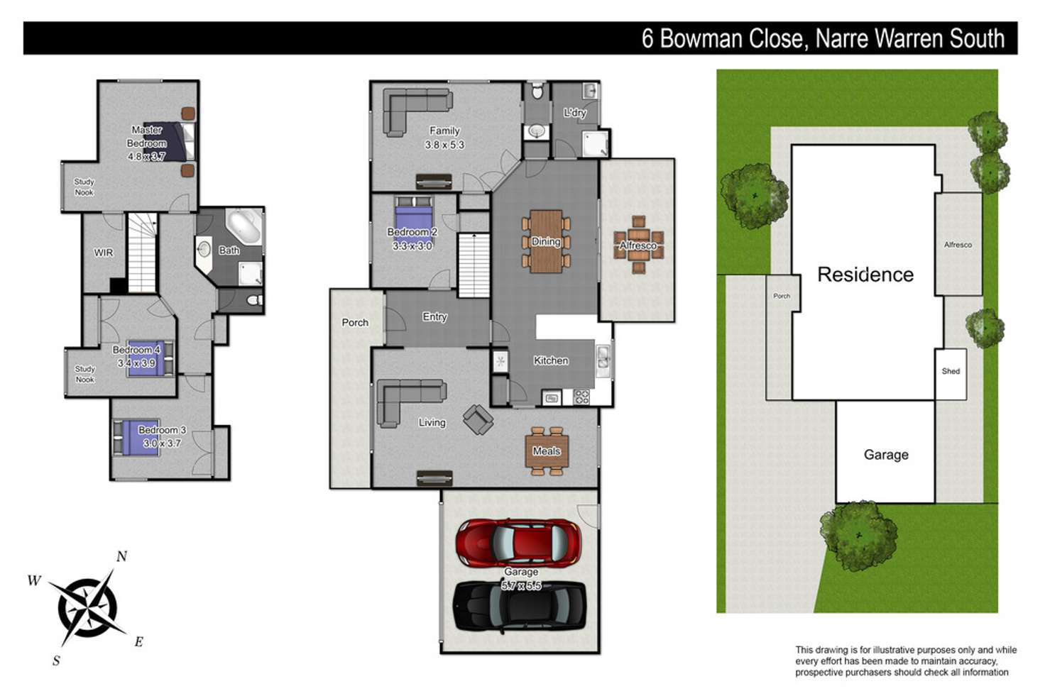 Floorplan of Homely house listing, 6 Bowman Close, Narre Warren South VIC 3805