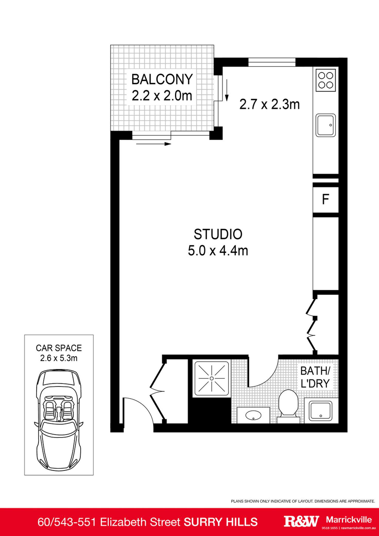 Floorplan of Homely unit listing, 60/551 Elizabeth Street, Surry Hills NSW 2010