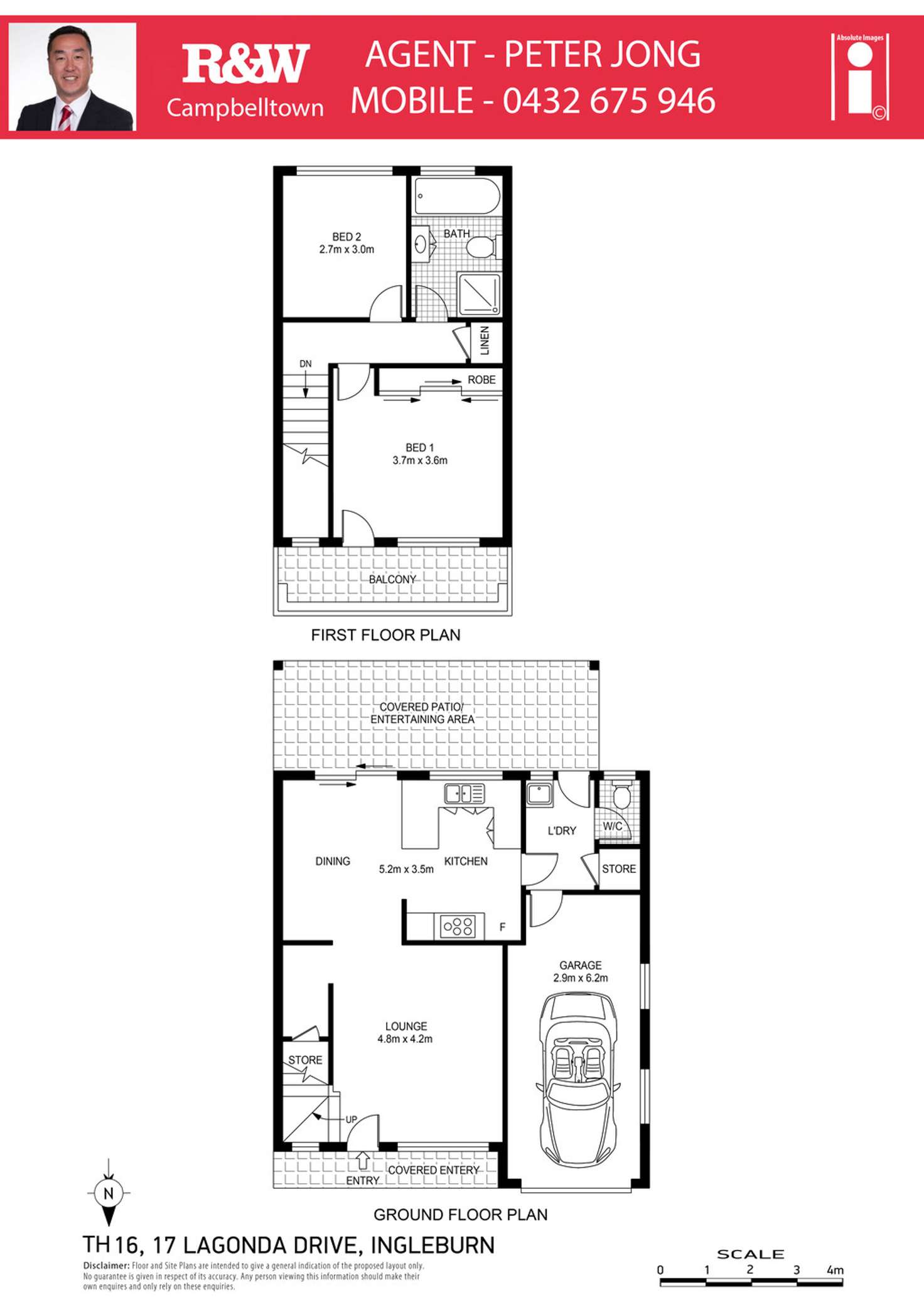 Floorplan of Homely townhouse listing, 16/17 Lagonda Drive, Ingleburn NSW 2565
