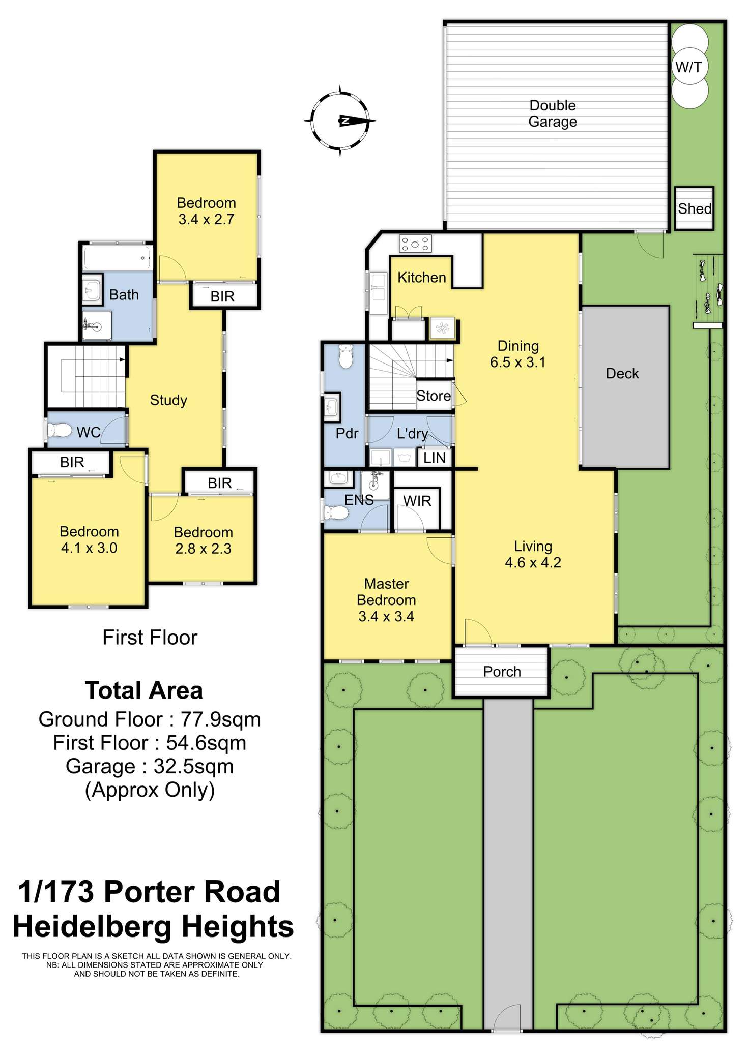 Floorplan of Homely townhouse listing, 1/173 Porter Road, Heidelberg Heights VIC 3081