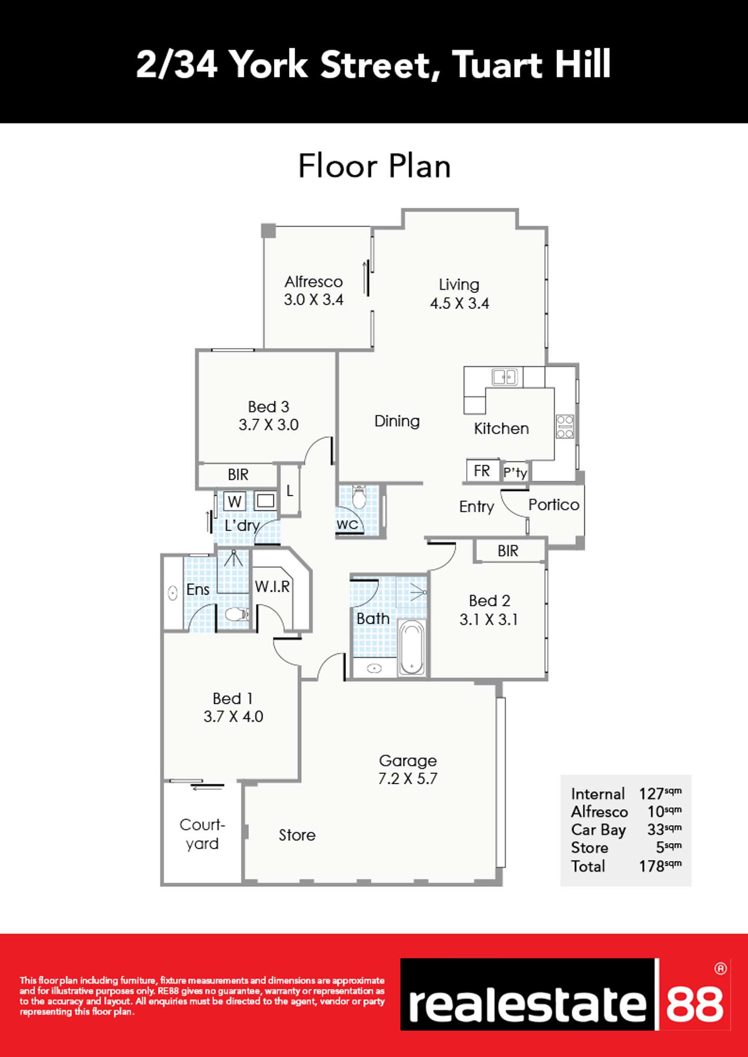 Floorplan of Homely villa listing, 2/34 York Street, Tuart Hill WA 6060