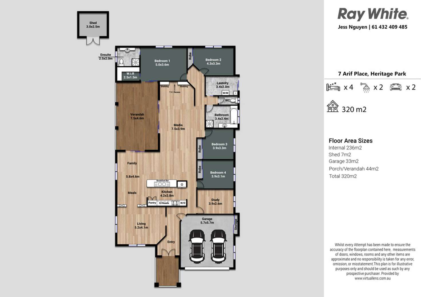 Floorplan of Homely house listing, 7 Arif Place, Heritage Park QLD 4118