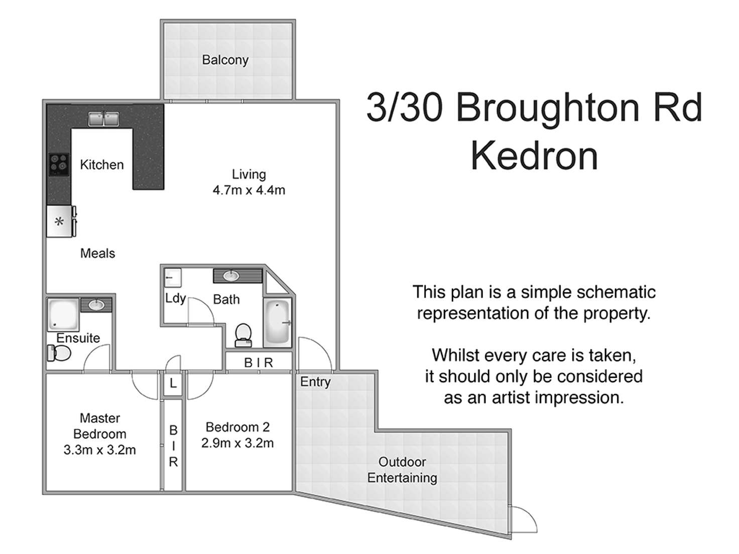 Floorplan of Homely unit listing, 3/30-32 Broughton Road, Kedron QLD 4031