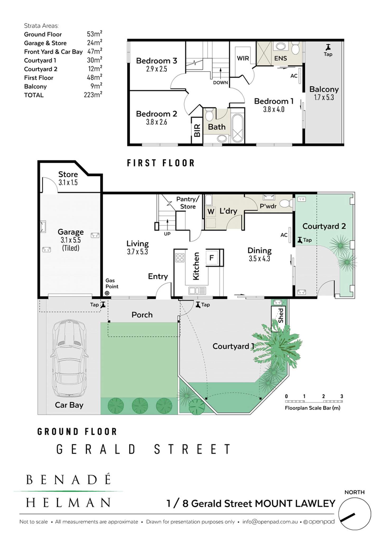 Floorplan of Homely townhouse listing, 1/8 Gerald Street, Mount Lawley WA 6050