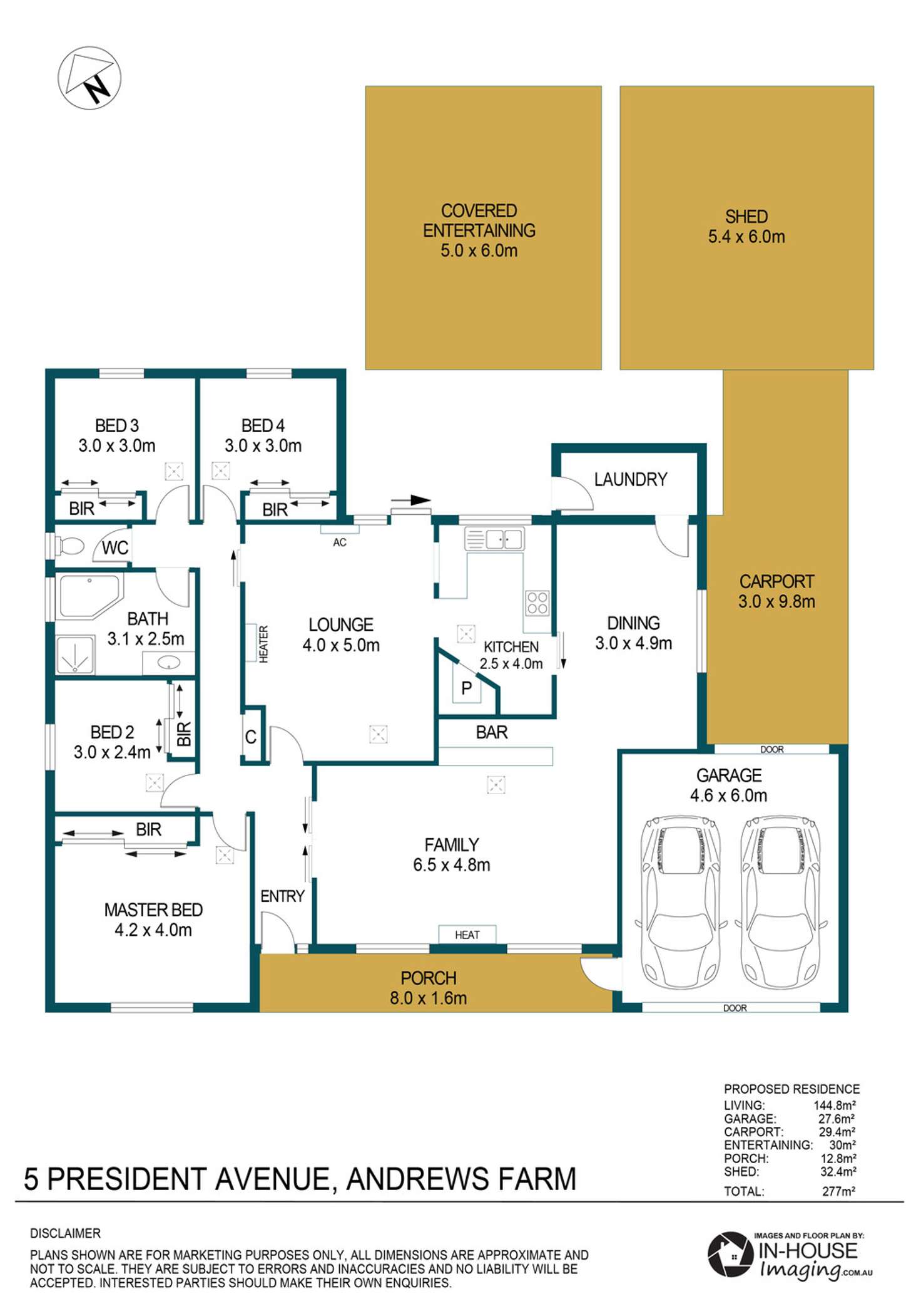 Floorplan of Homely house listing, 5 President Avenue, Andrews Farm SA 5114