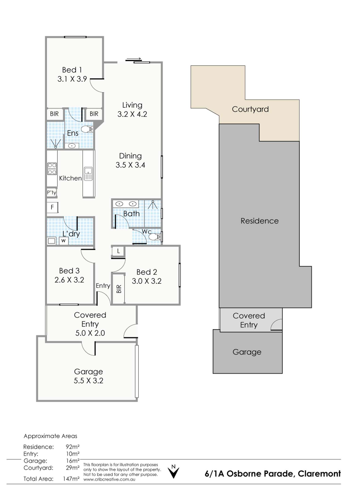 Floorplan of Homely villa listing, 6/1A Osborne Parade, Claremont WA 6010