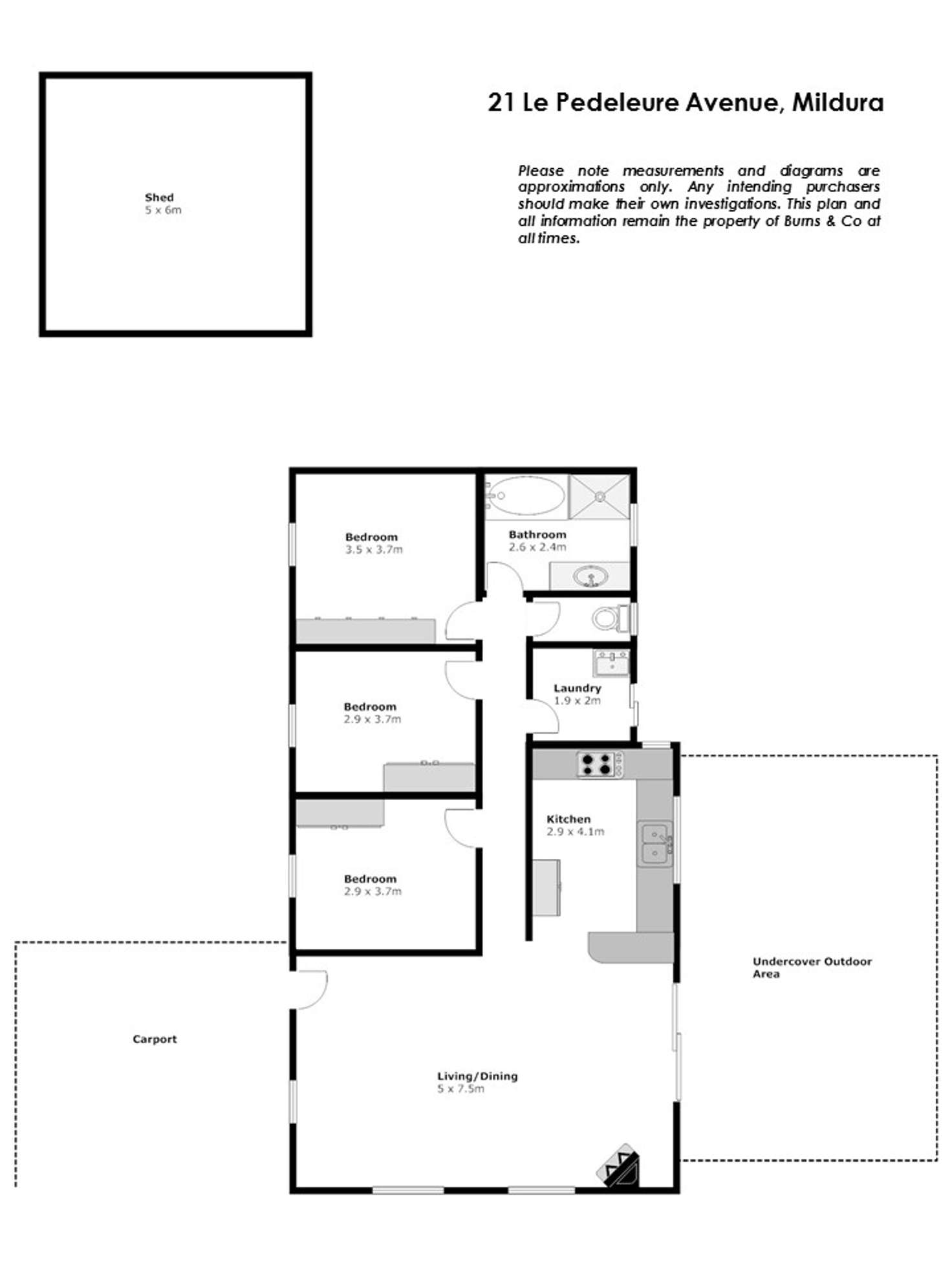 Floorplan of Homely house listing, 21 Le Pedeleure Avenue, Mildura VIC 3500