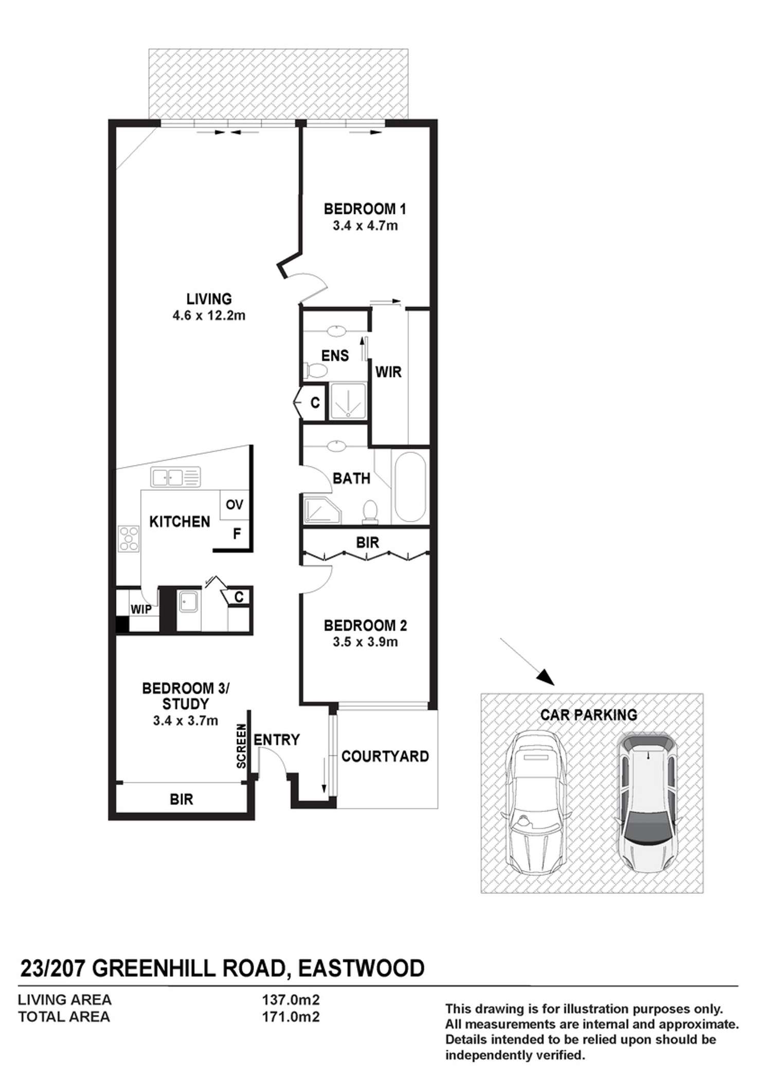 Floorplan of Homely apartment listing, 23/207 Greenhill Road, Eastwood SA 5063