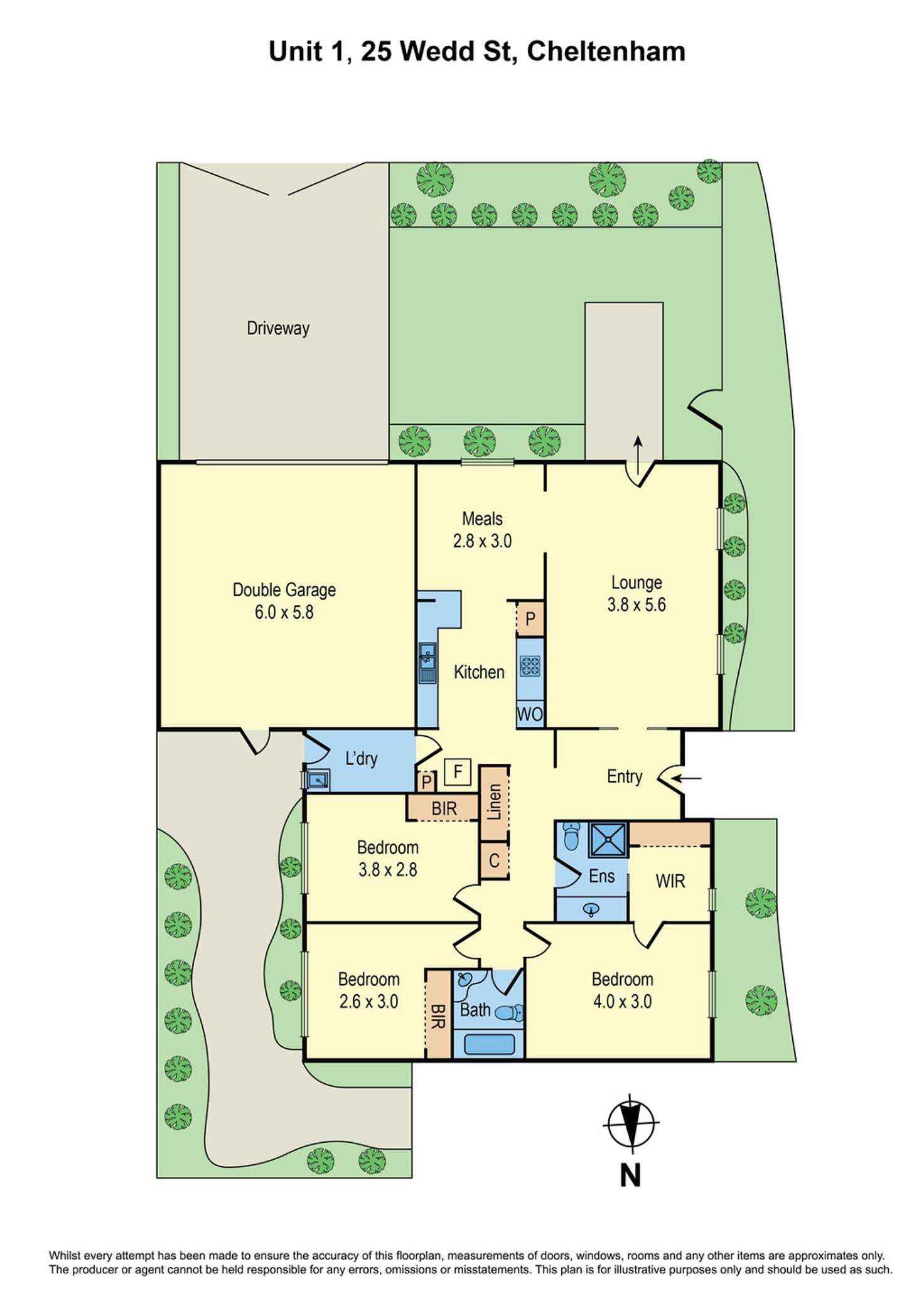 Floorplan of Homely unit listing, 1/25 Wedd Street, Cheltenham VIC 3192
