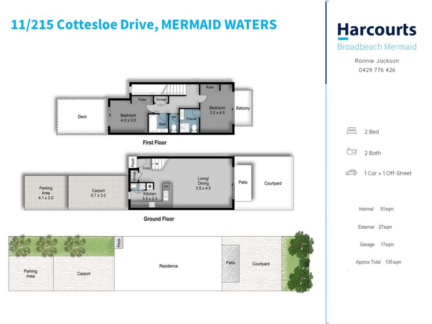 Floorplan of Homely townhouse listing, 11/215 Cottesloe Drive, Mermaid Waters QLD 4218