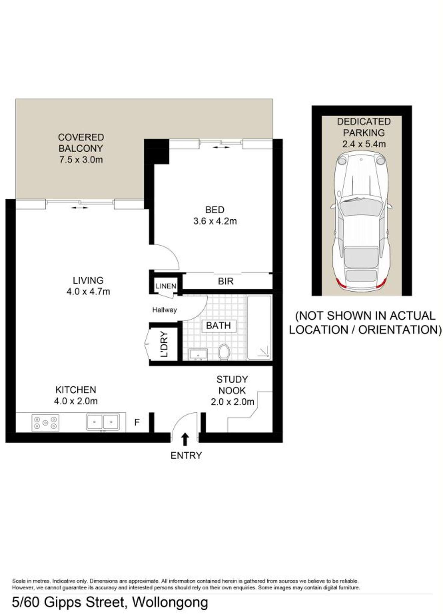 Floorplan of Homely unit listing, 5/60 Gipps Street, Wollongong NSW 2500