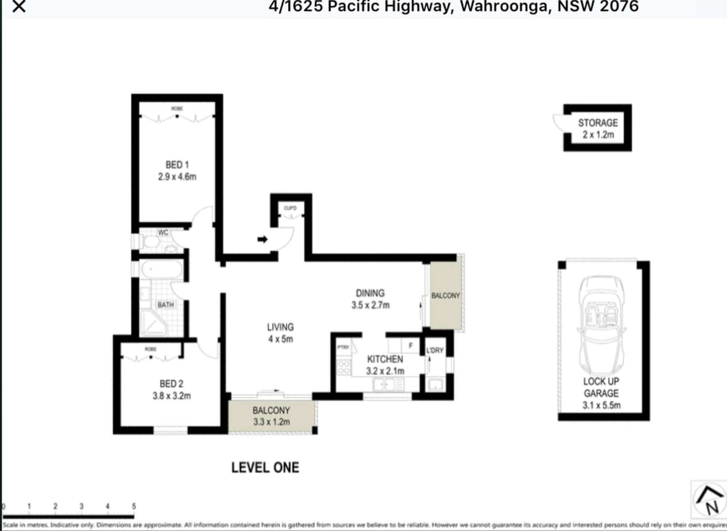 Floorplan of Homely apartment listing, 4/1625 Pacific Highway, Wahroonga NSW 2076