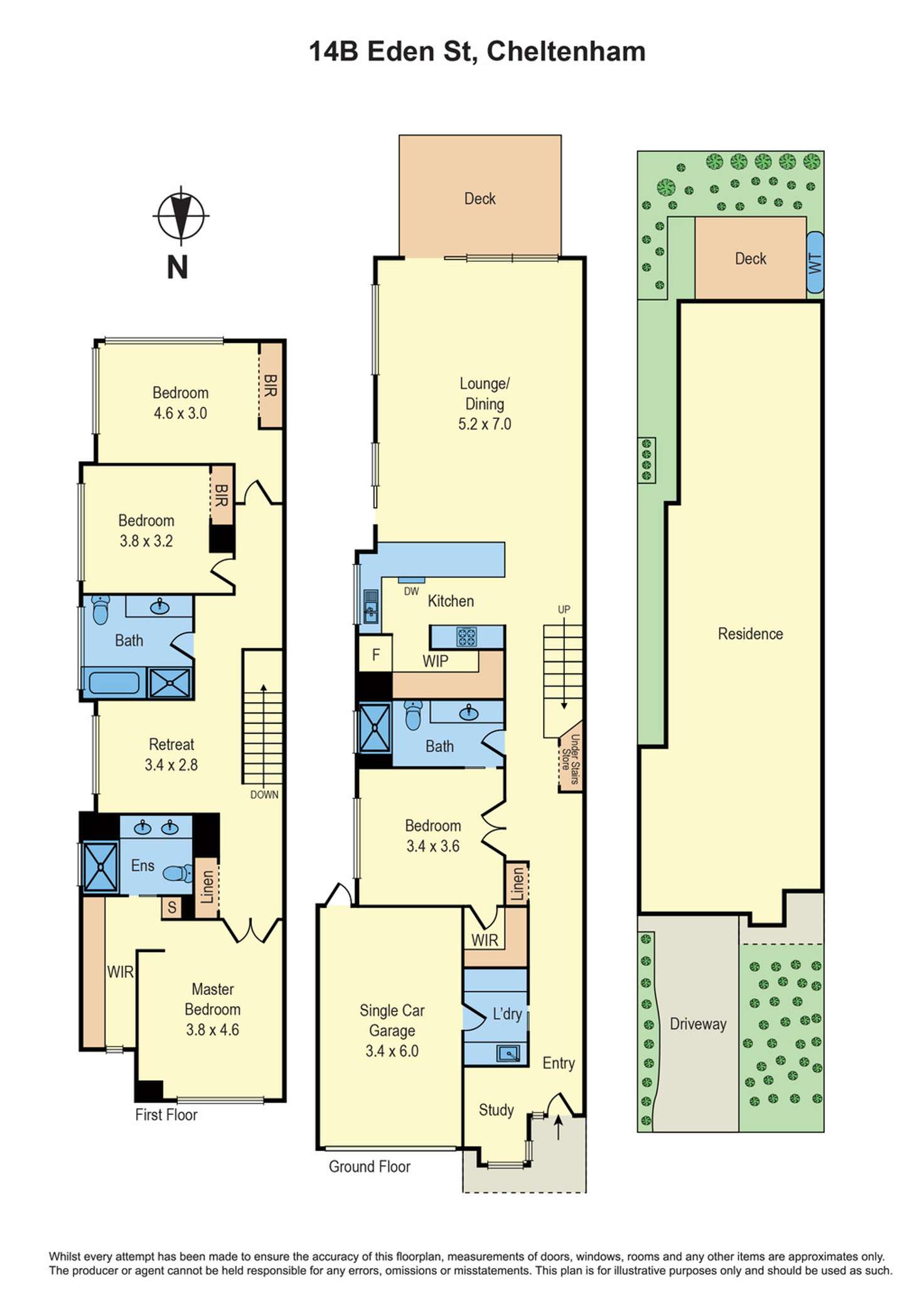 Floorplan of Homely townhouse listing, 14B Eden Street, Cheltenham VIC 3192