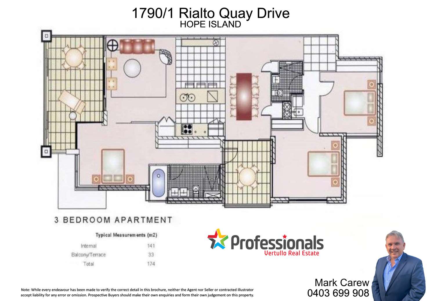 Floorplan of Homely apartment listing, 1790/1 Rialto Quay Drive, Hope Island QLD 4212