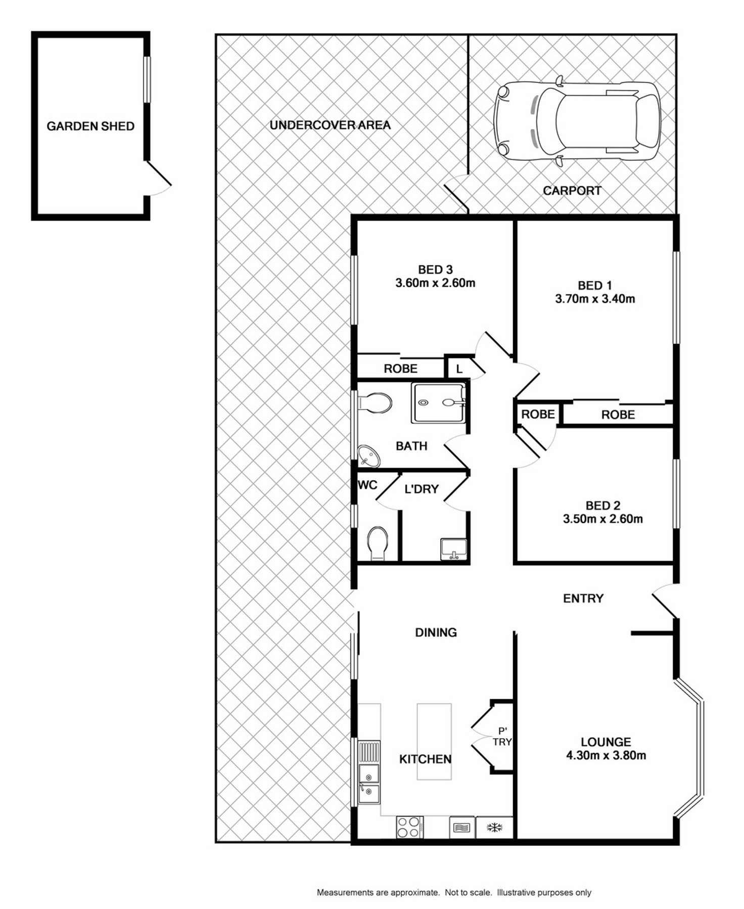 Floorplan of Homely house listing, 6a Templeton Place, Wodonga VIC 3690
