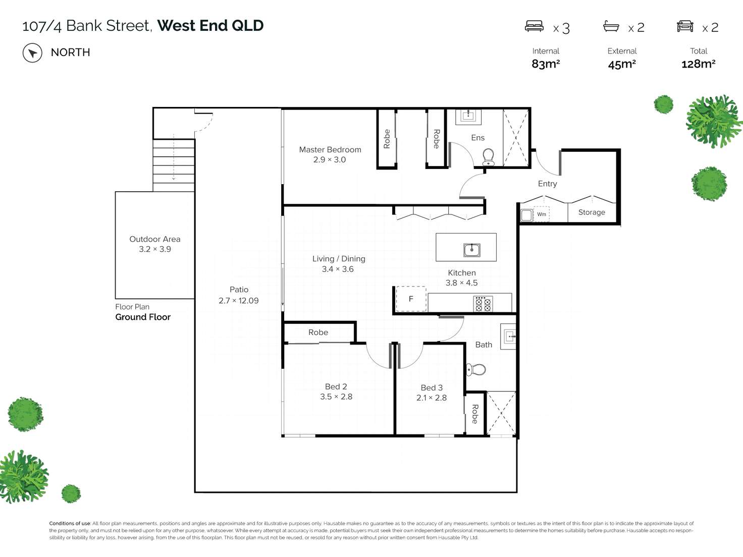 Floorplan of Homely unit listing, 107/4 Bank Street, West End QLD 4101