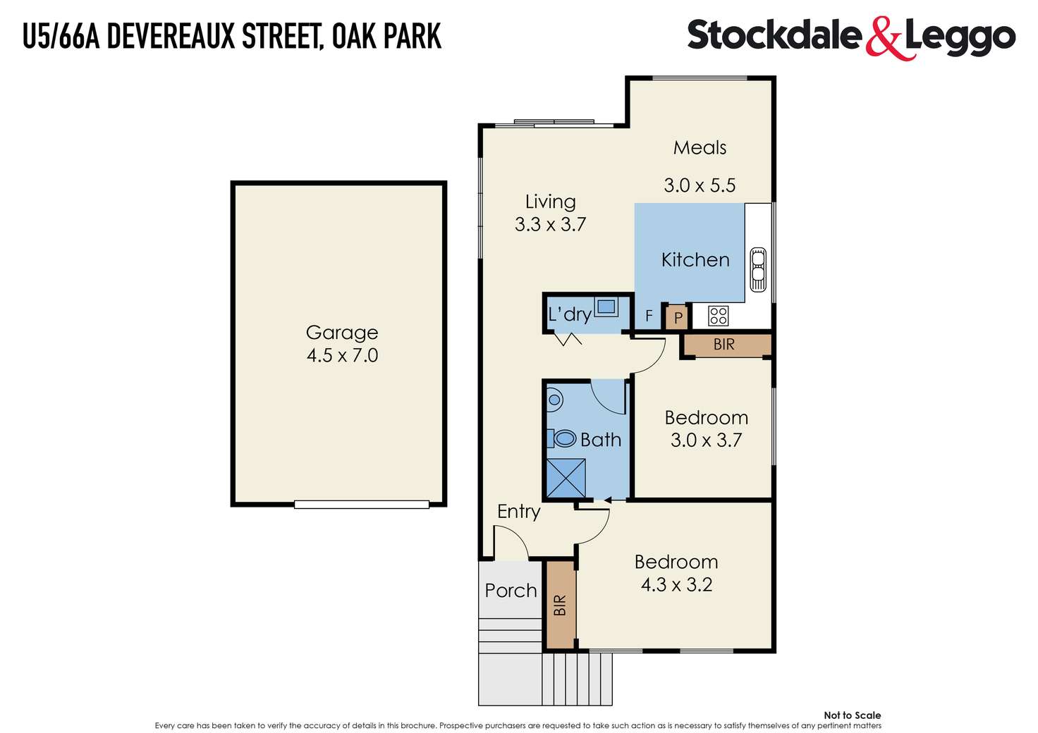 Floorplan of Homely townhouse listing, 5/66A Devereaux Street, Oak Park VIC 3046