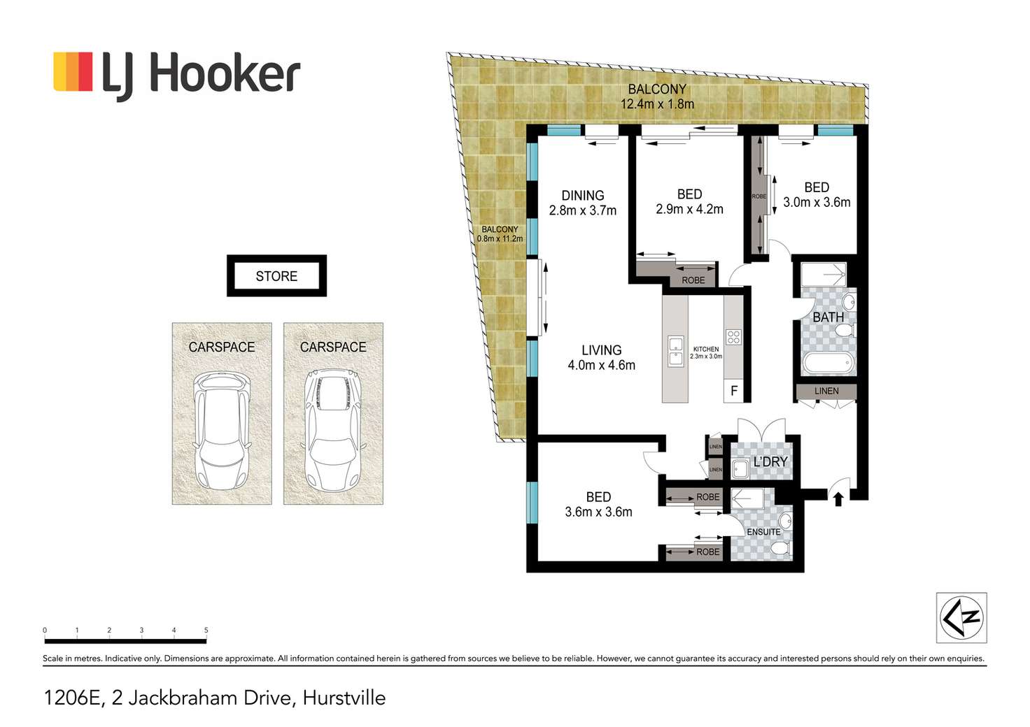 Floorplan of Homely apartment listing, E1206/2 Jack Brabham Drive, Hurstville NSW 2220