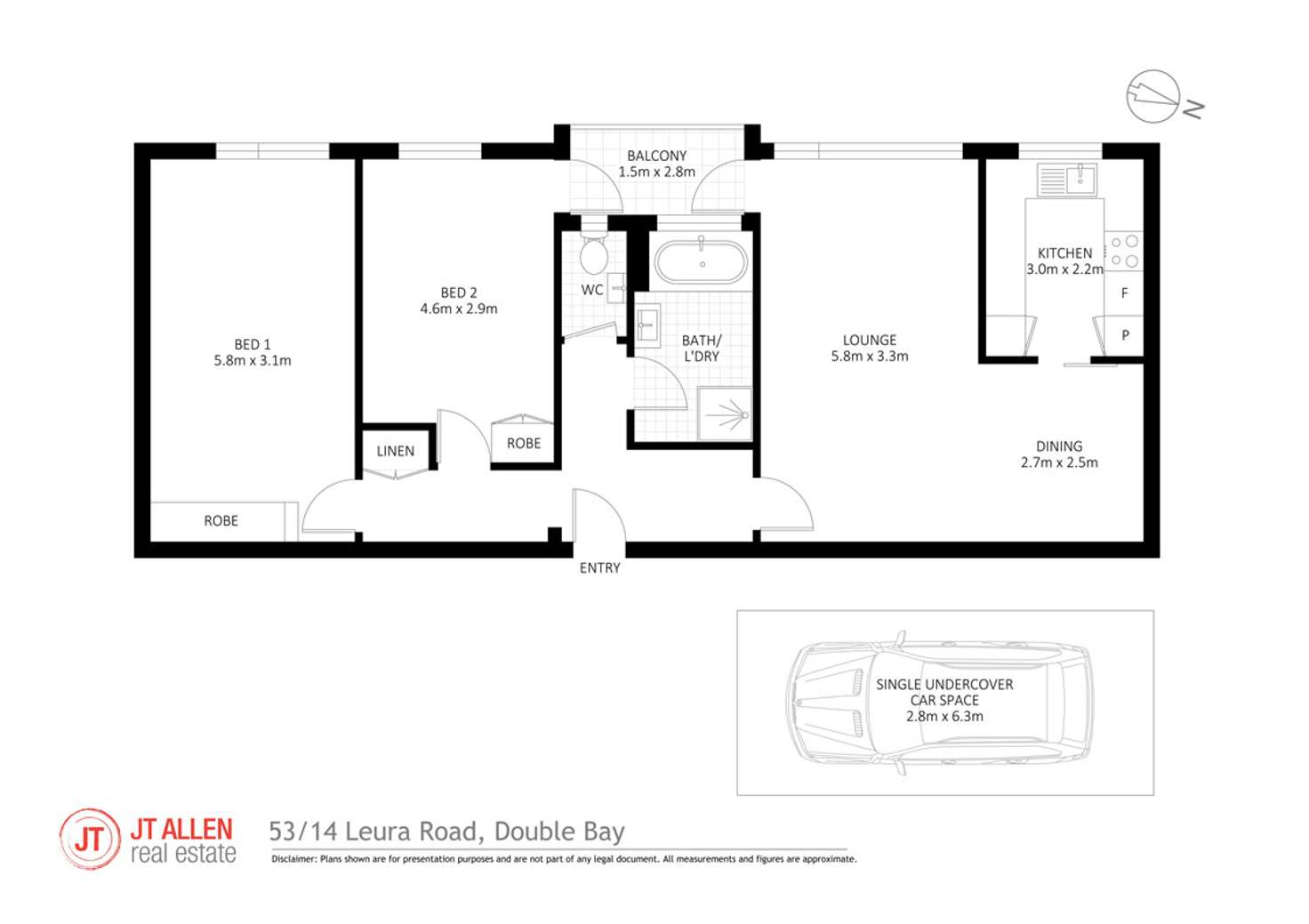 Floorplan of Homely apartment listing, 53/14 Leura Road, Double Bay NSW 2028