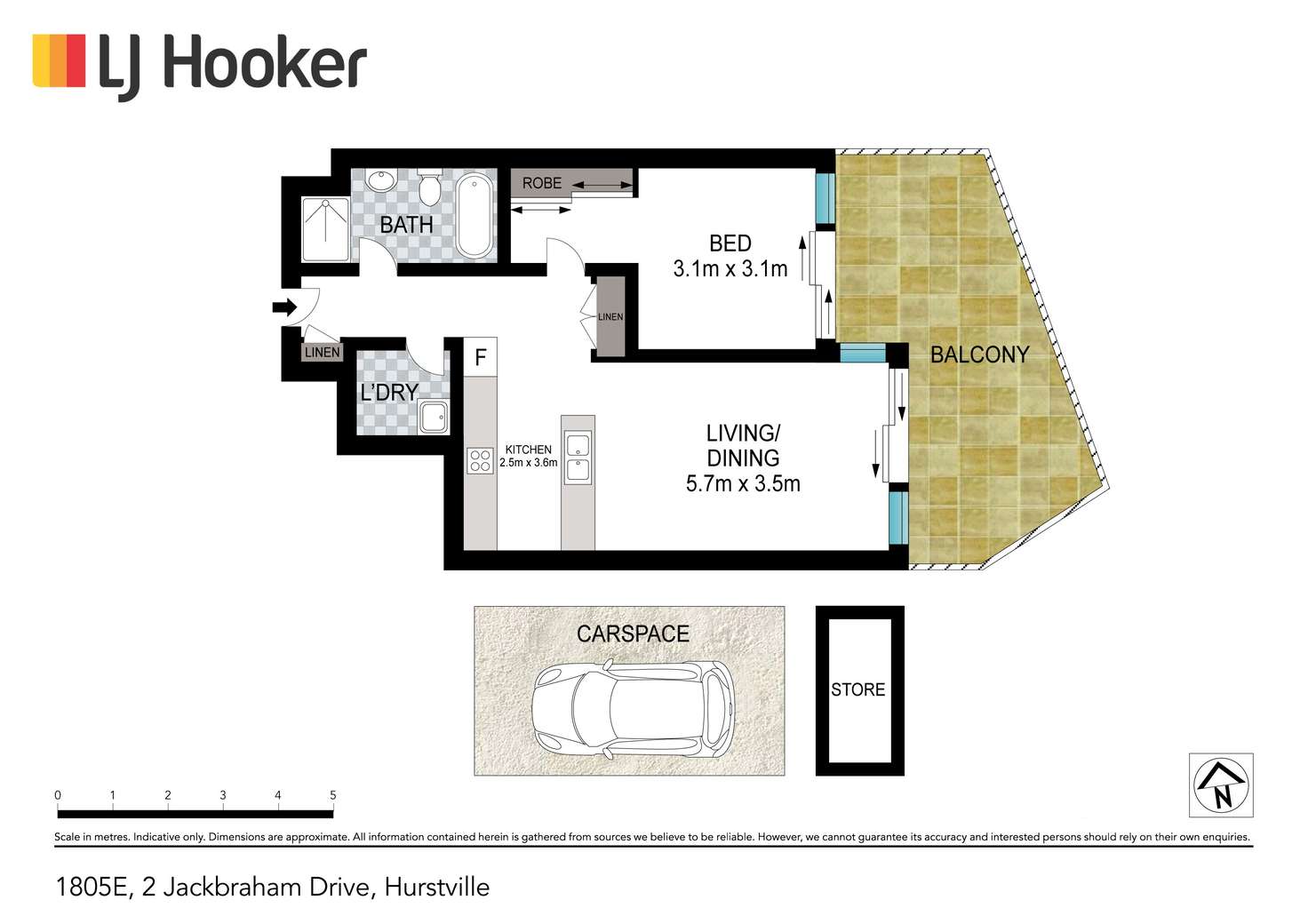 Floorplan of Homely apartment listing, E1805/2 Jack Brabham Drive, Hurstville NSW 2220