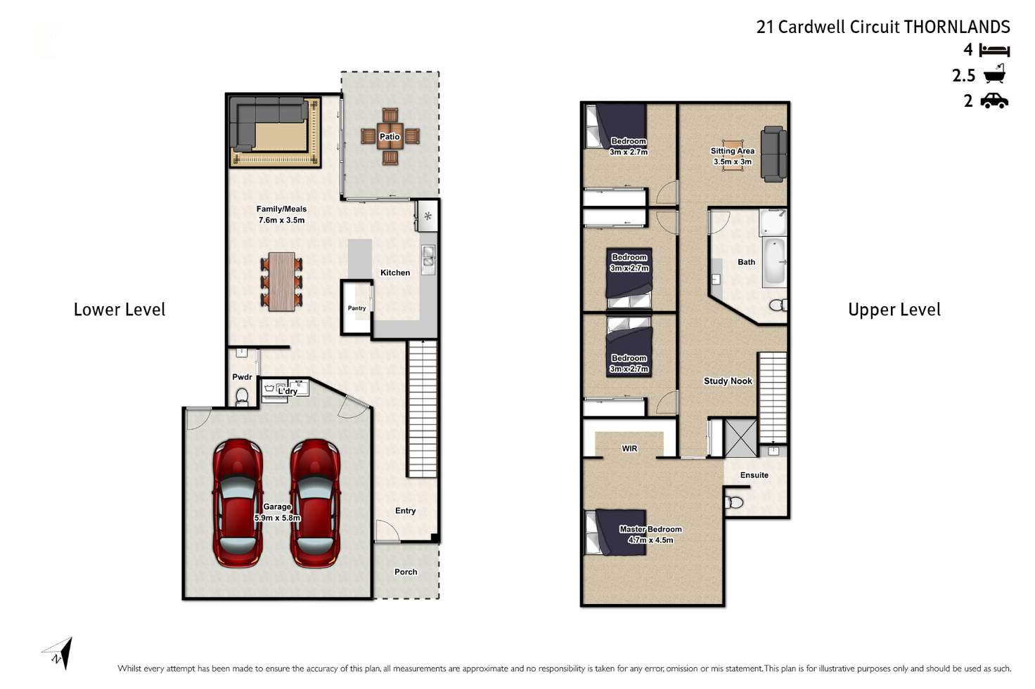 Floorplan of Homely house listing, 21 Cardwell Circuit, Thornlands QLD 4164