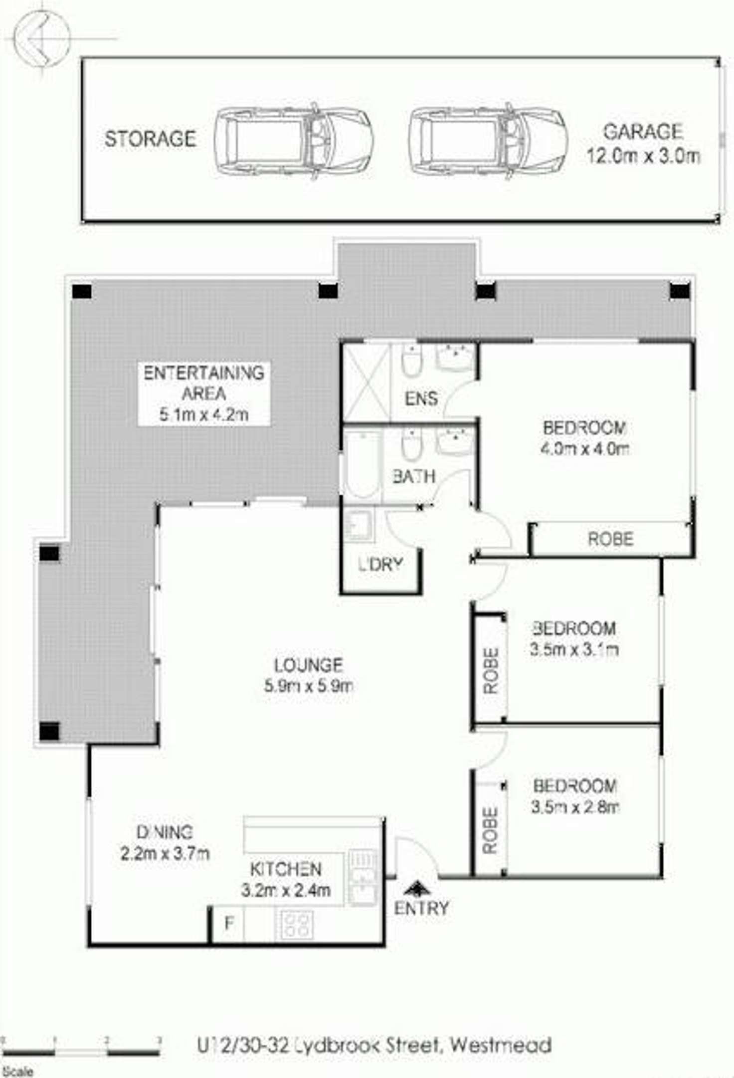 Floorplan of Homely unit listing, 12/30-32 Lydbrook Street, Westmead NSW 2145