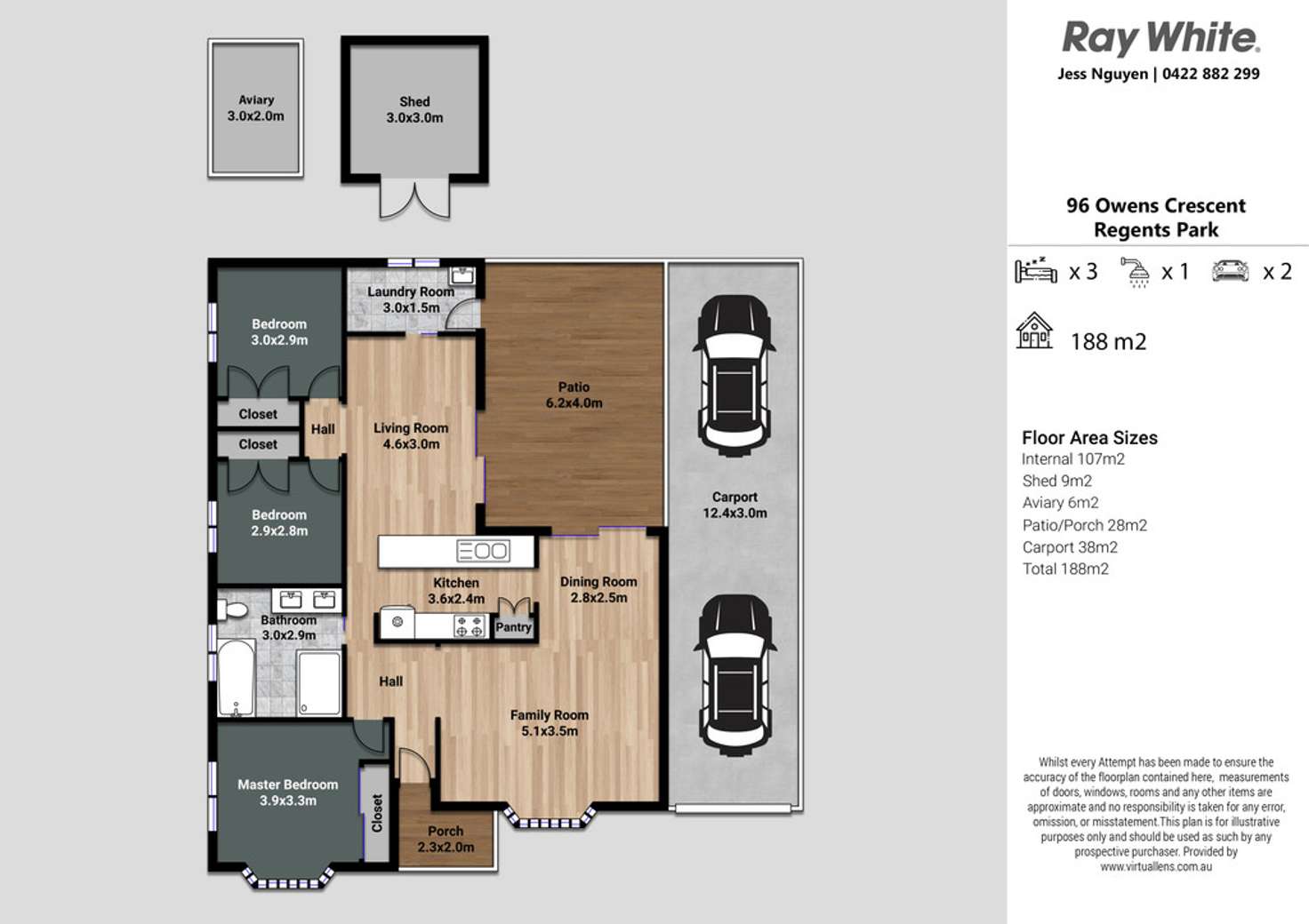 Floorplan of Homely house listing, 96 Owens Cresent, Regents Park QLD 4118