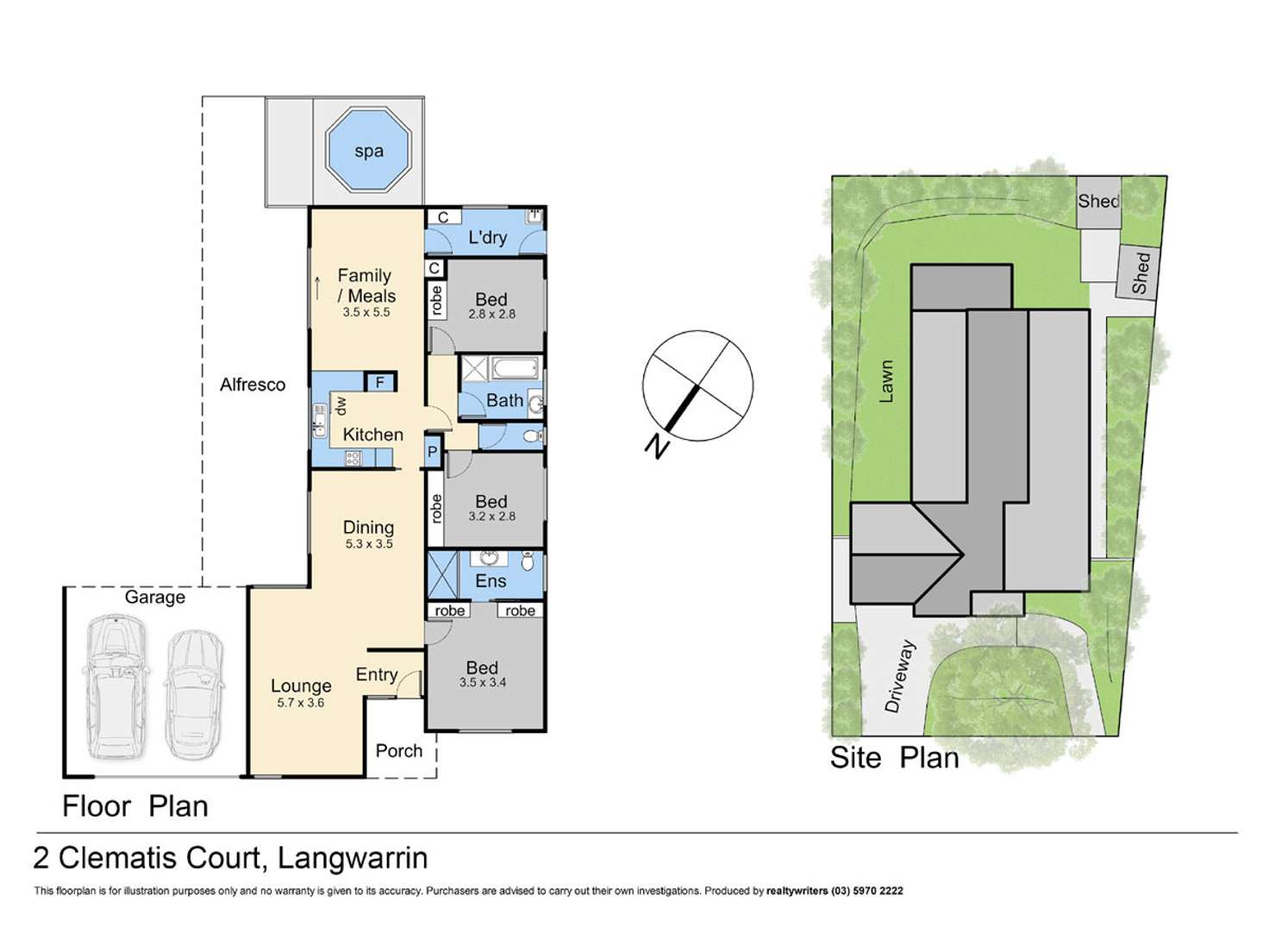 Floorplan of Homely house listing, 2 Clematis Court, Langwarrin VIC 3910